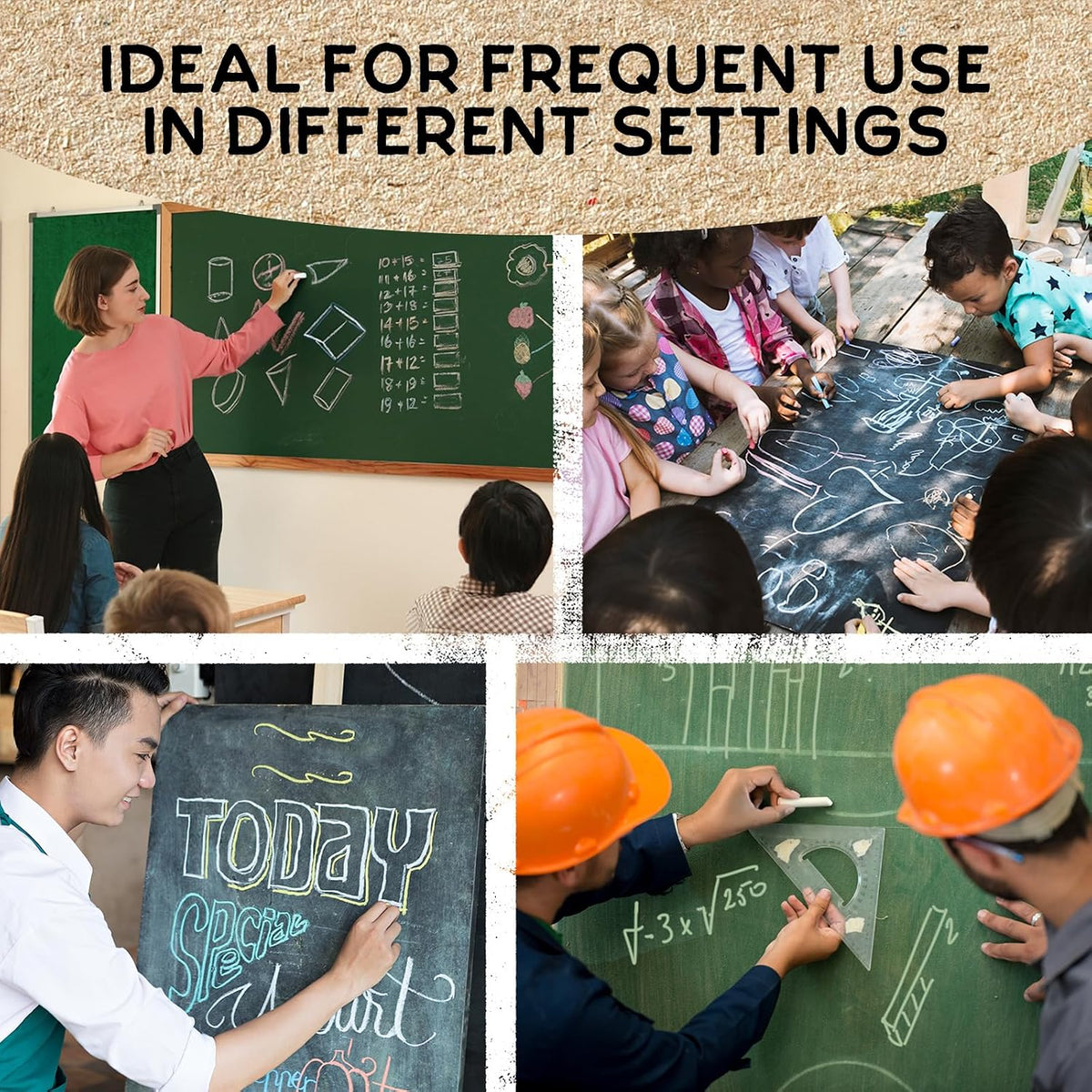 HENDEVL Chalk for Blackboard – 100 Sticks – White – Non-Toxic, Low Dust – Classroom & School Chalk