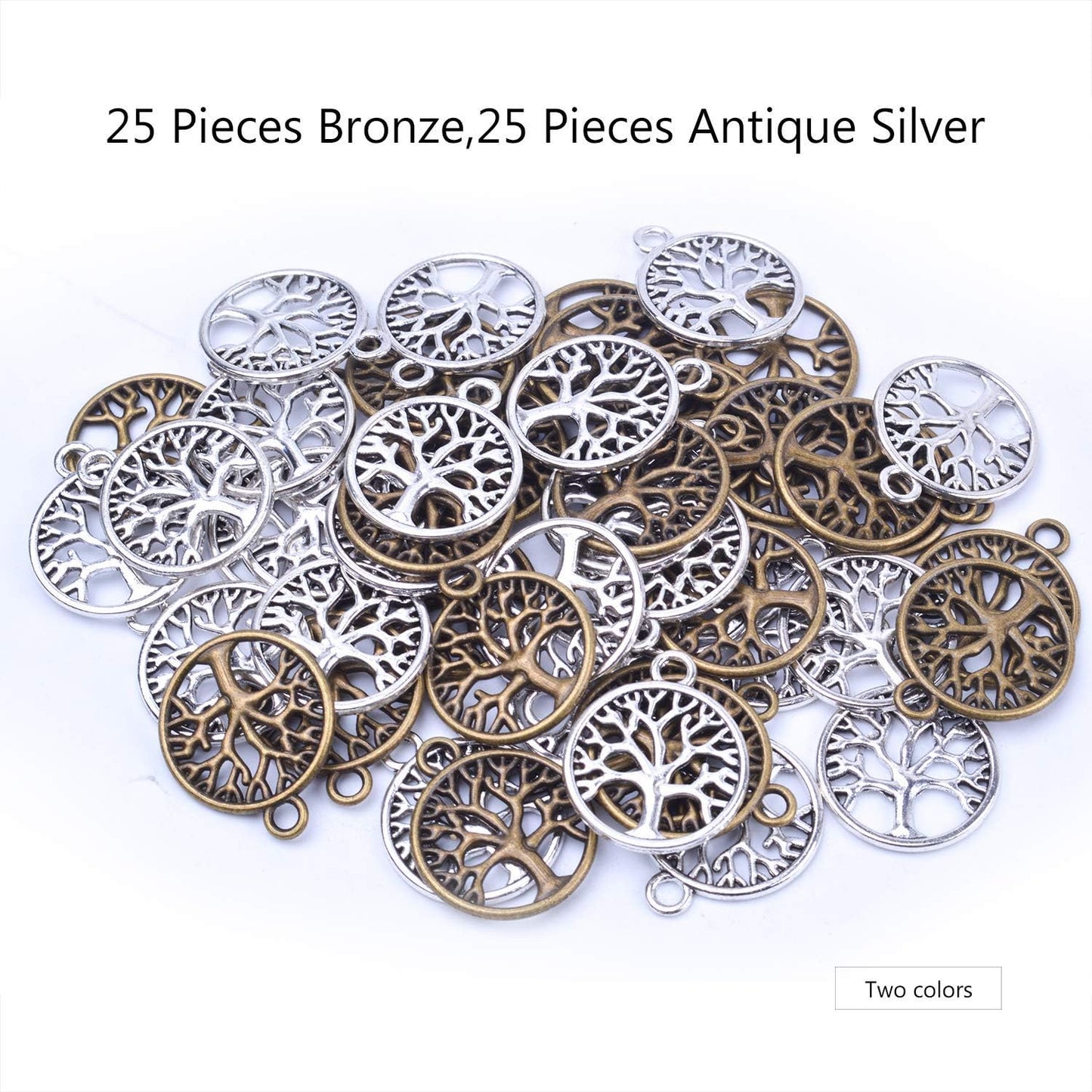 50pcs Tree of Life Charms Pendant Bracelet Charms DIY Jewelry Findings