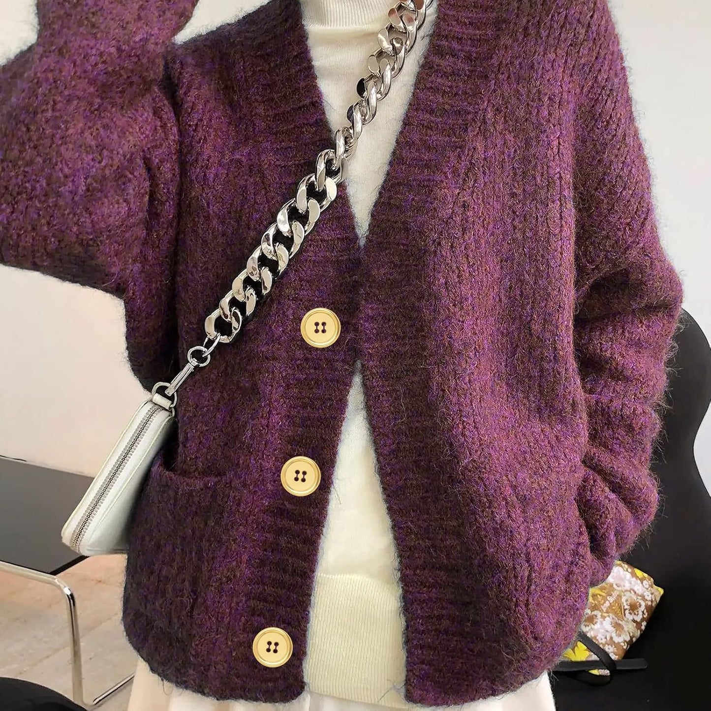 50 Pieces 25 mm Golden Plated Round Buttons with 4 Holes Plastic Sewing Buttons Handmade Ornament Buttons Bulk for DIY Sewing Crafts Handmade Repair Clothes Coats