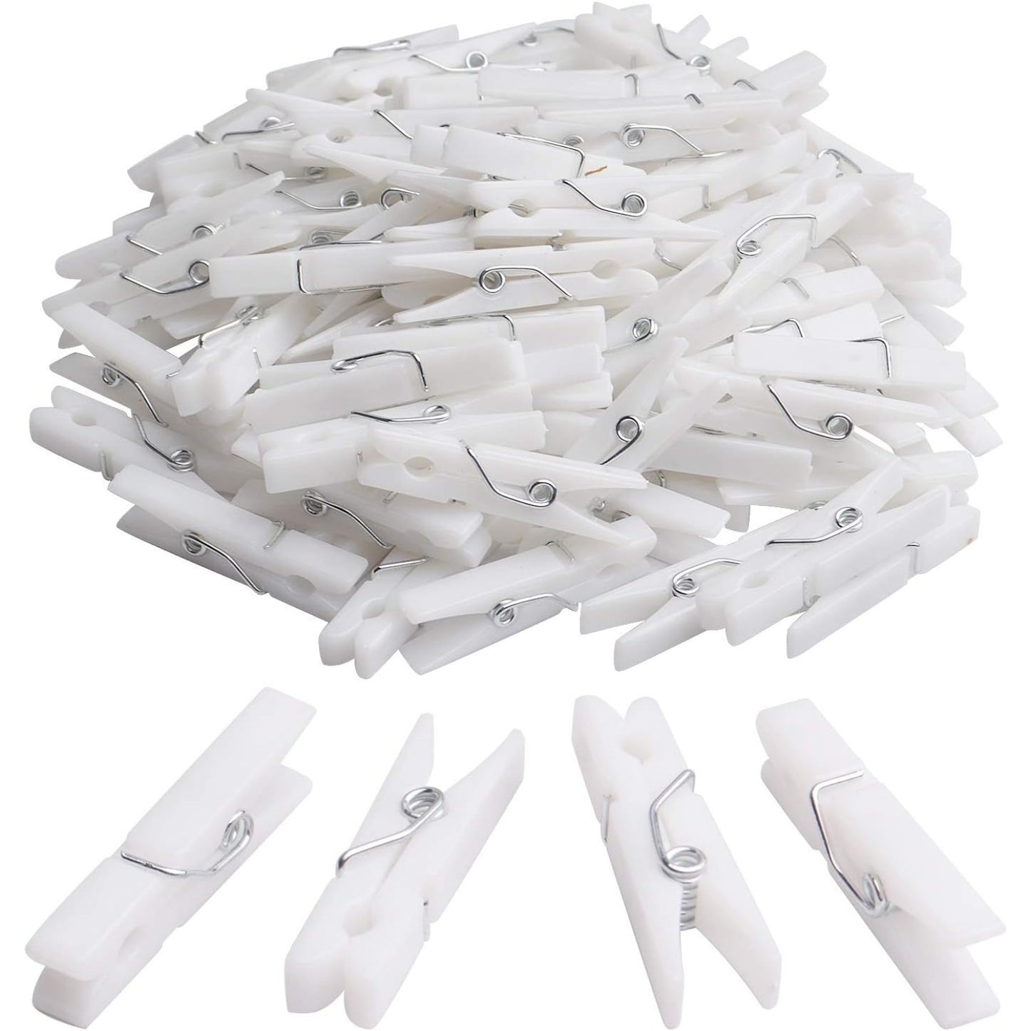 Photo Clips,100Pcs Mini Plastic Picture Clips Clothespins Craft Pegs Decorative Photo Clips for Home,Dorm Room,Office Decoration