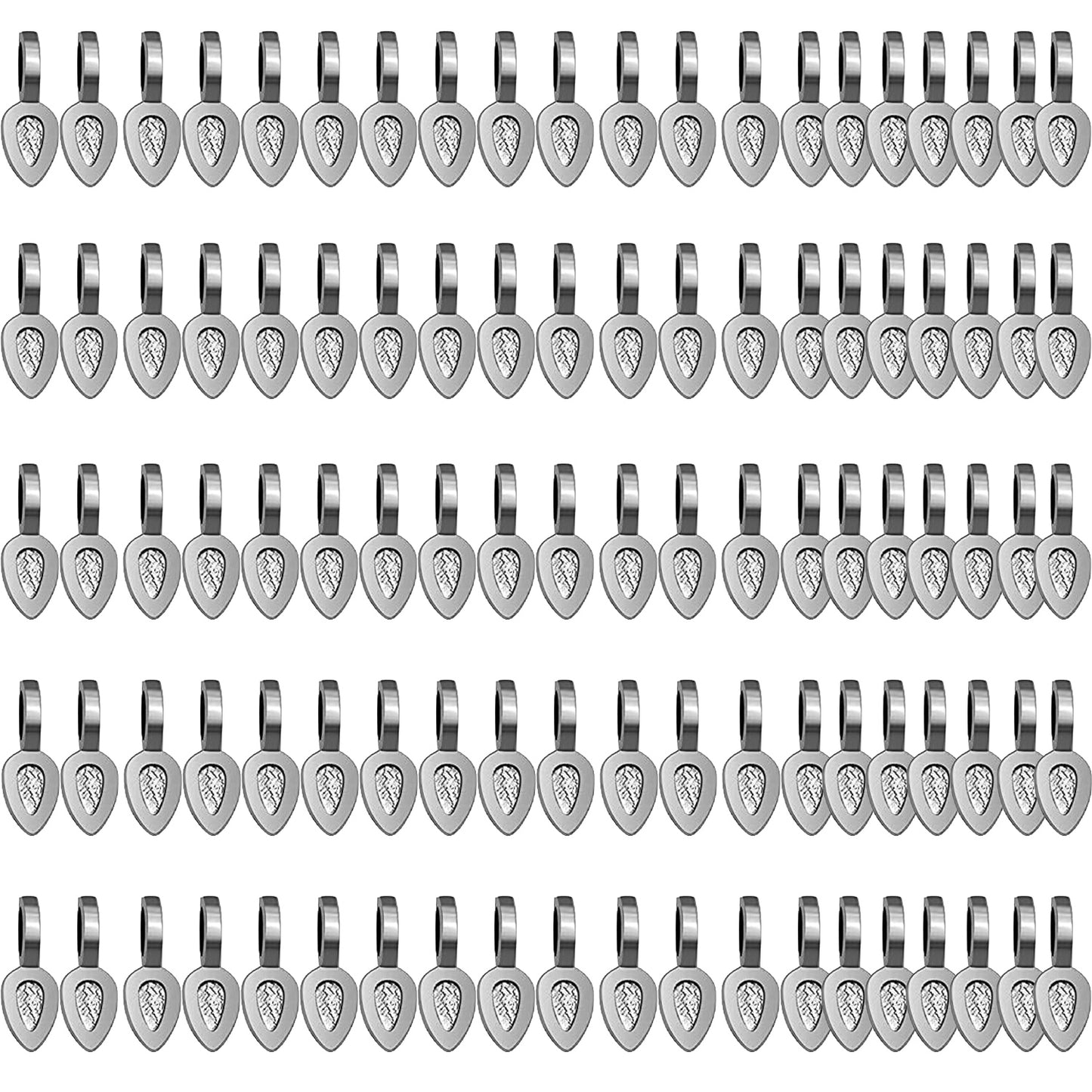100pcs Oval Glue on Bail Pendants Small Spoon Earring Pendants Jewelry Glue on Bail Earring Charms for Jewelry Making DIY Crafting,21×8mm
