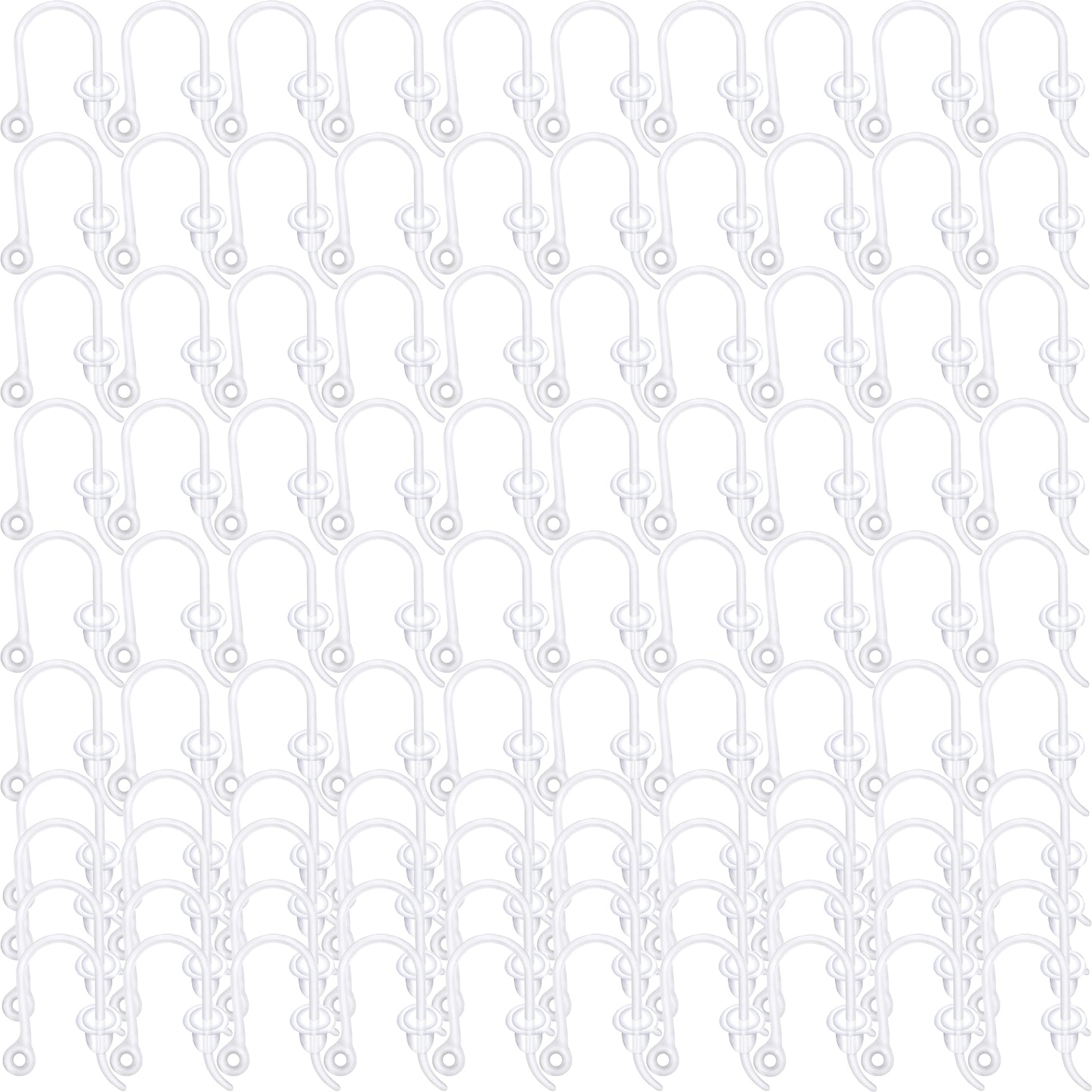 100pcs 2 Colors Resin Earring Hooks Non-Allergenic Ear Wire Hook Earrings with 100pcs Clear Bullet Earring Safety Backs for Women DIY Jewelry Making Supplies