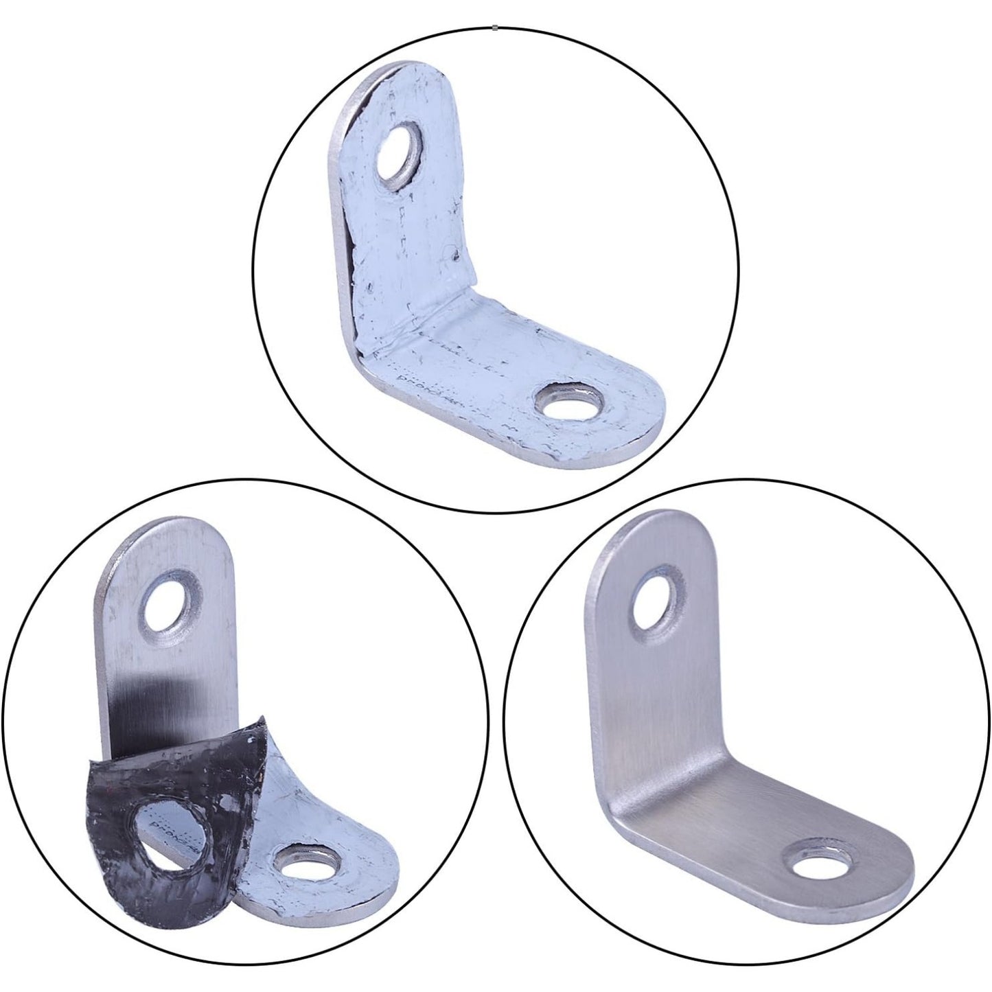 10pcs 90 Degree Right Angle Brackets Fastener Stainless Steel Corner Braces with Screws (30x30mm)