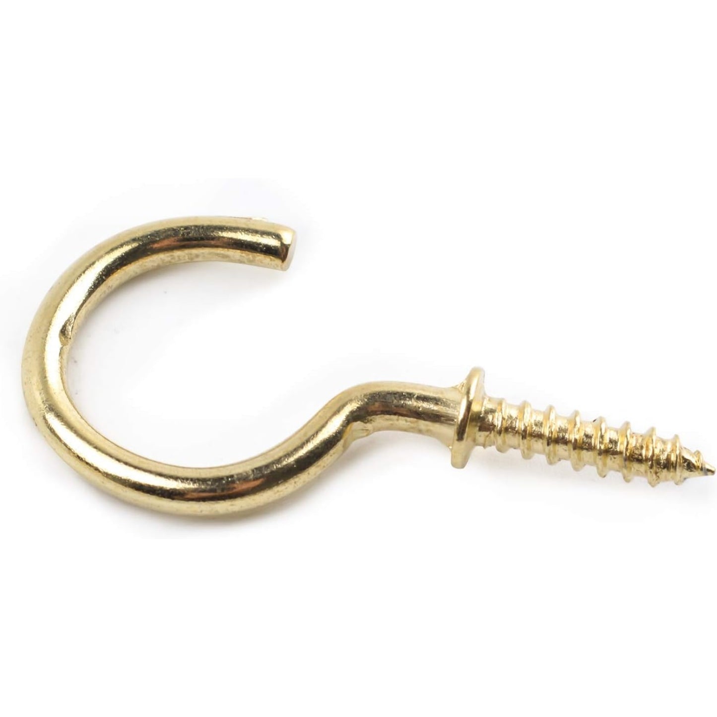 BronaGrand 100pcs Nickel Plated Metal Screw-in Ceiling Hooks Cup Hooks Gold 1inch