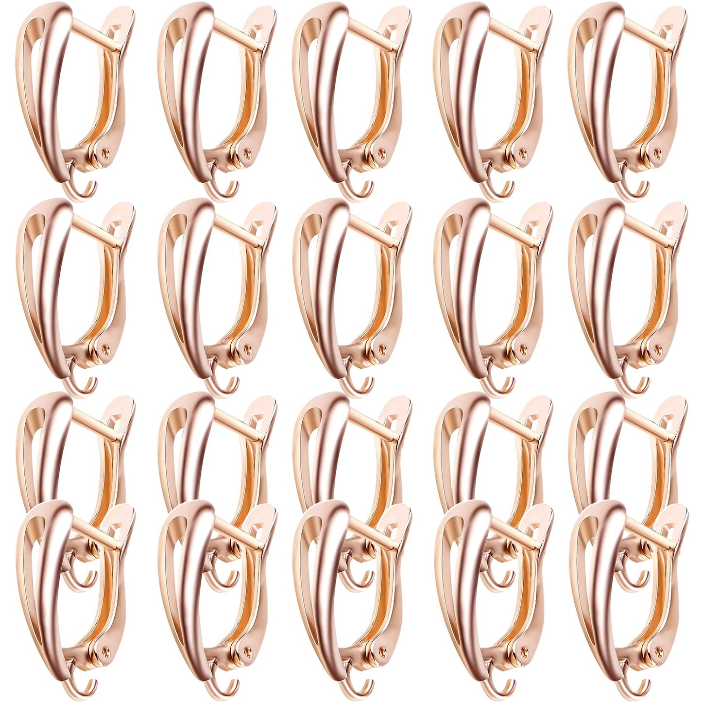 20pcs 5 Colors Round French Earring Hooks Hypoallergenic Brass Leverback Ear Wire Hooks with Open Loop for DIY Dangle Earrings Jewelry Making Christmas Party Anniversary Favor