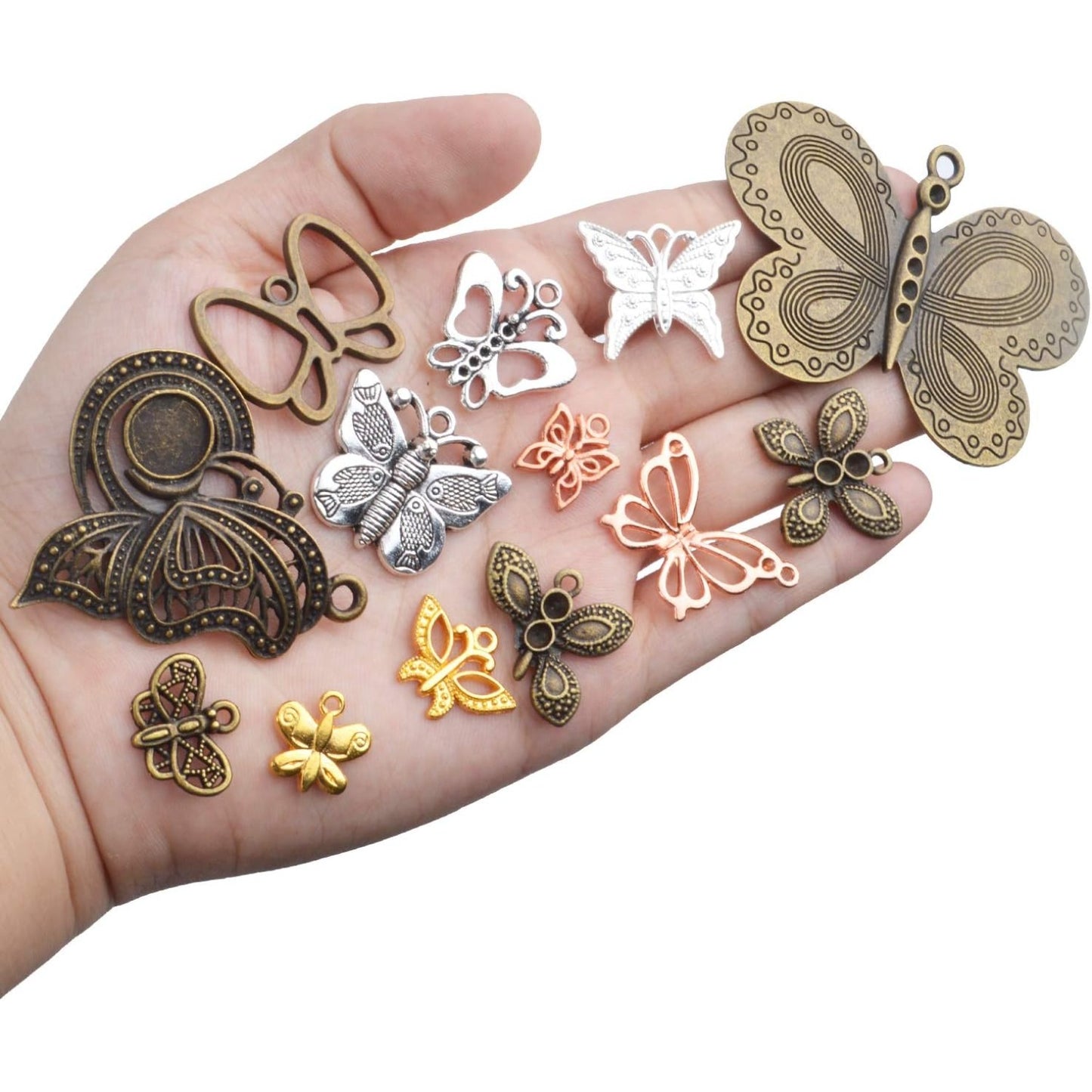 100g Mixed Butterfly Charms Vintage Fly Insect Pendant Charms for Necklace Bracelet Jewelry Making Crafting