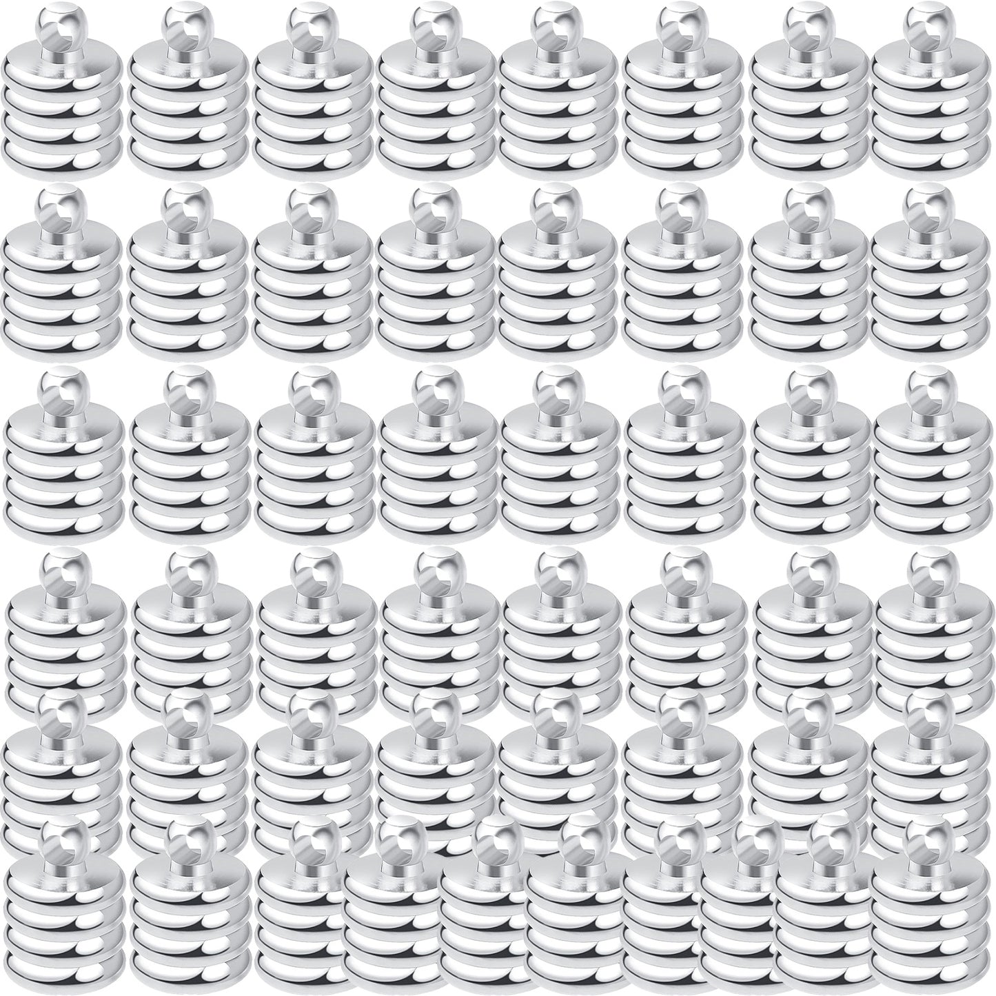 50pcs Brass Cord End Caps Glue-in Barrel End Caps Fasteners Necklace Cord Tassel Leather Cord Ends Terminators Clasps for DIY Bracelet Crafts Jewelry Making, Golden, Silver