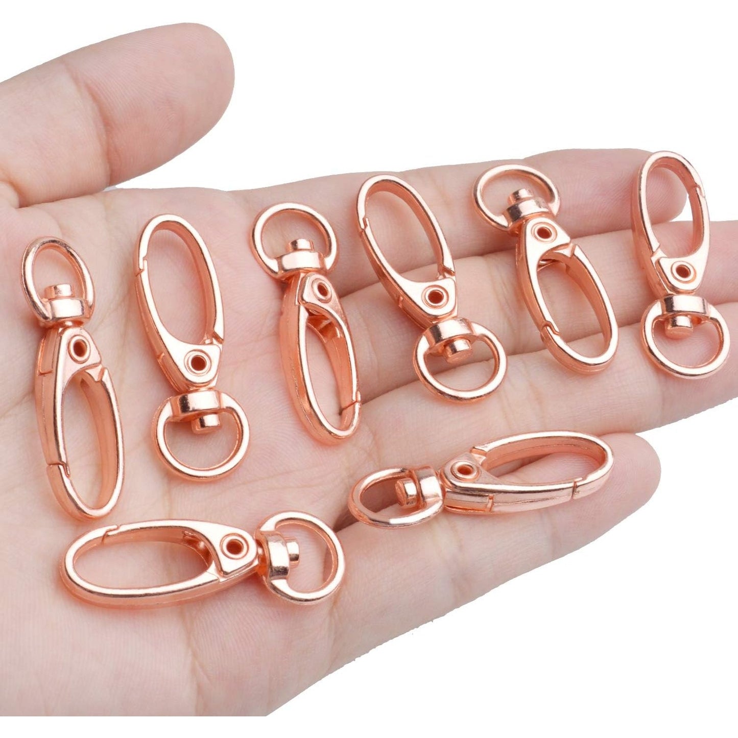 Swivel Clasp Clips,50pcs 35mm Swivel Trigger Clips Metal Keyring Clasps Snap Hooks for Hanging Key Chains Dog Leashes Crafts Decorations,Rose Gold