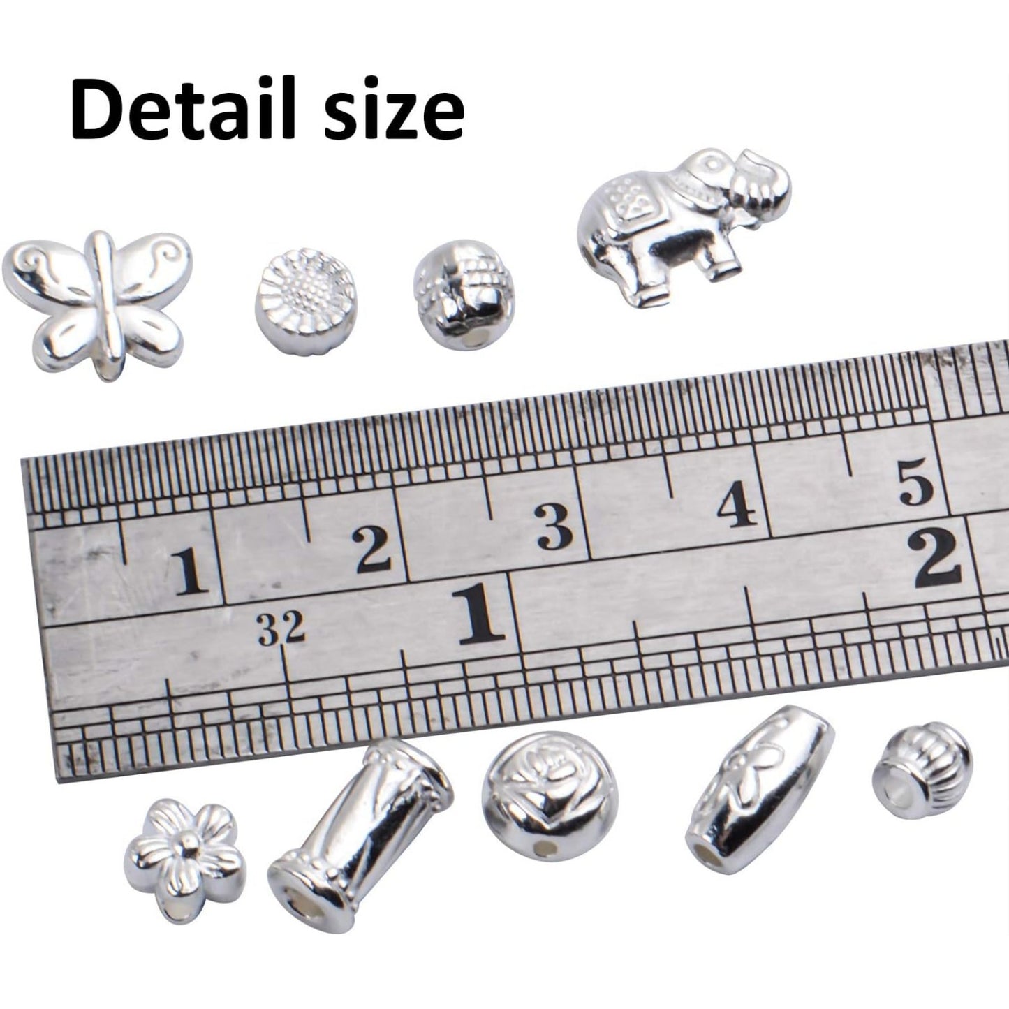 100 Gram(About 150-200pcs) Silver Spacer Beads Charm Bead Spacers Jewelry Findings Accessories for Bracelet Necklace Jewelry Making