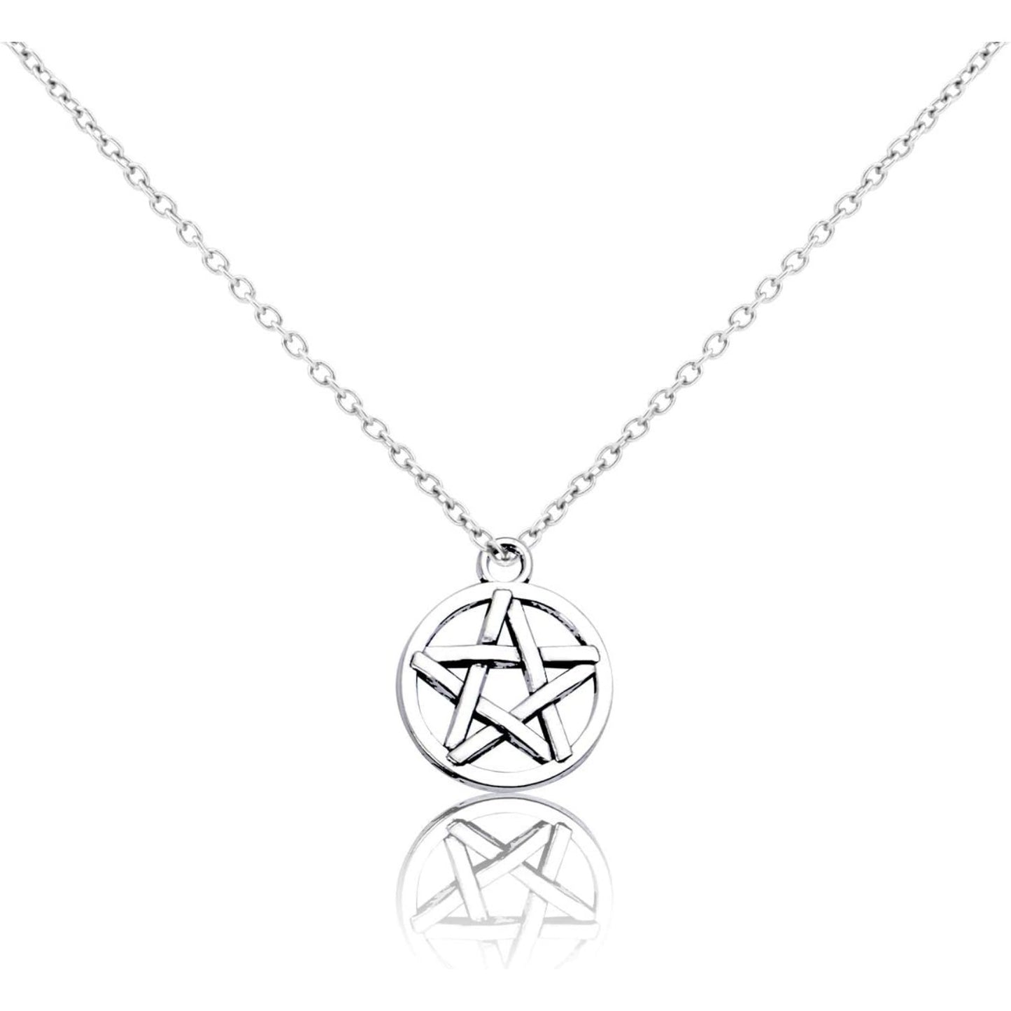 48pcs Mixed Pentagram Charms Round Star Pentacle Pendants Antique Jewelry Accessories for Necklace Bracelet Crafting