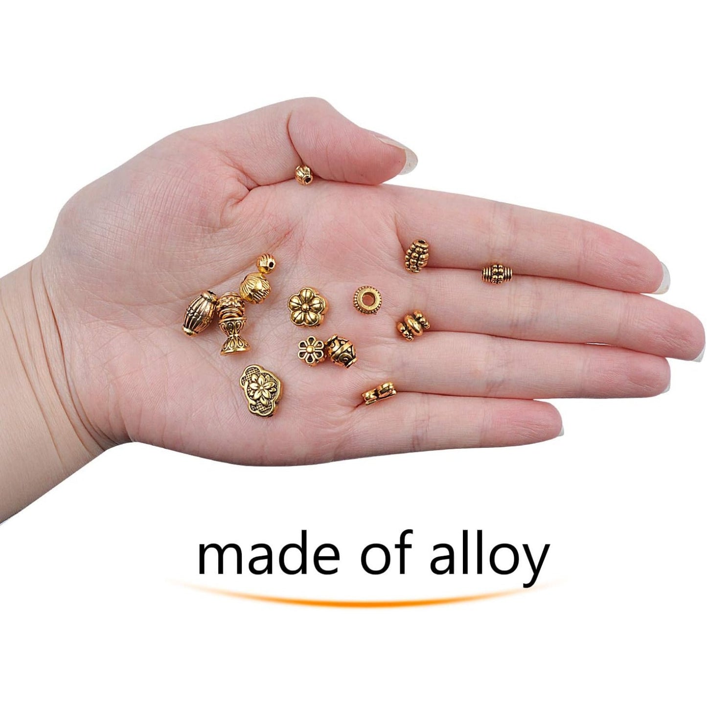 100 Gram(About 150-200pcs) Antique Gold Spacer Beads Charm Bead Spacers Jewelry Findings Accessories for Bracelet Necklace Jewelry Making