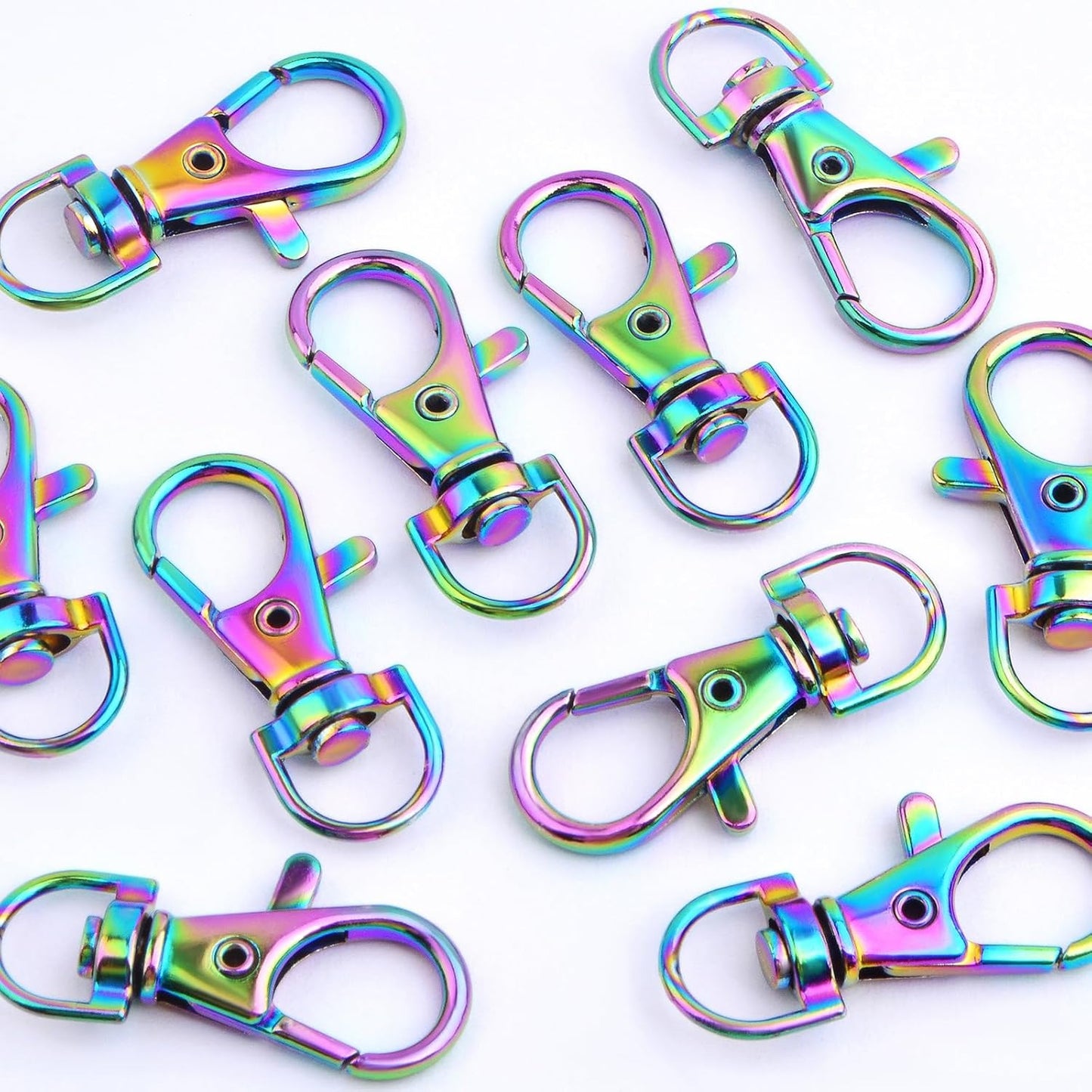 20 Pieces Swivel Clasps Lanyard Snap Hooks Alloy Lobster Clasp Trigger Clips Keychain Rings Accessories for DIY Handbag Purse Hardware Handmade Craft Projects, Rainbow Color