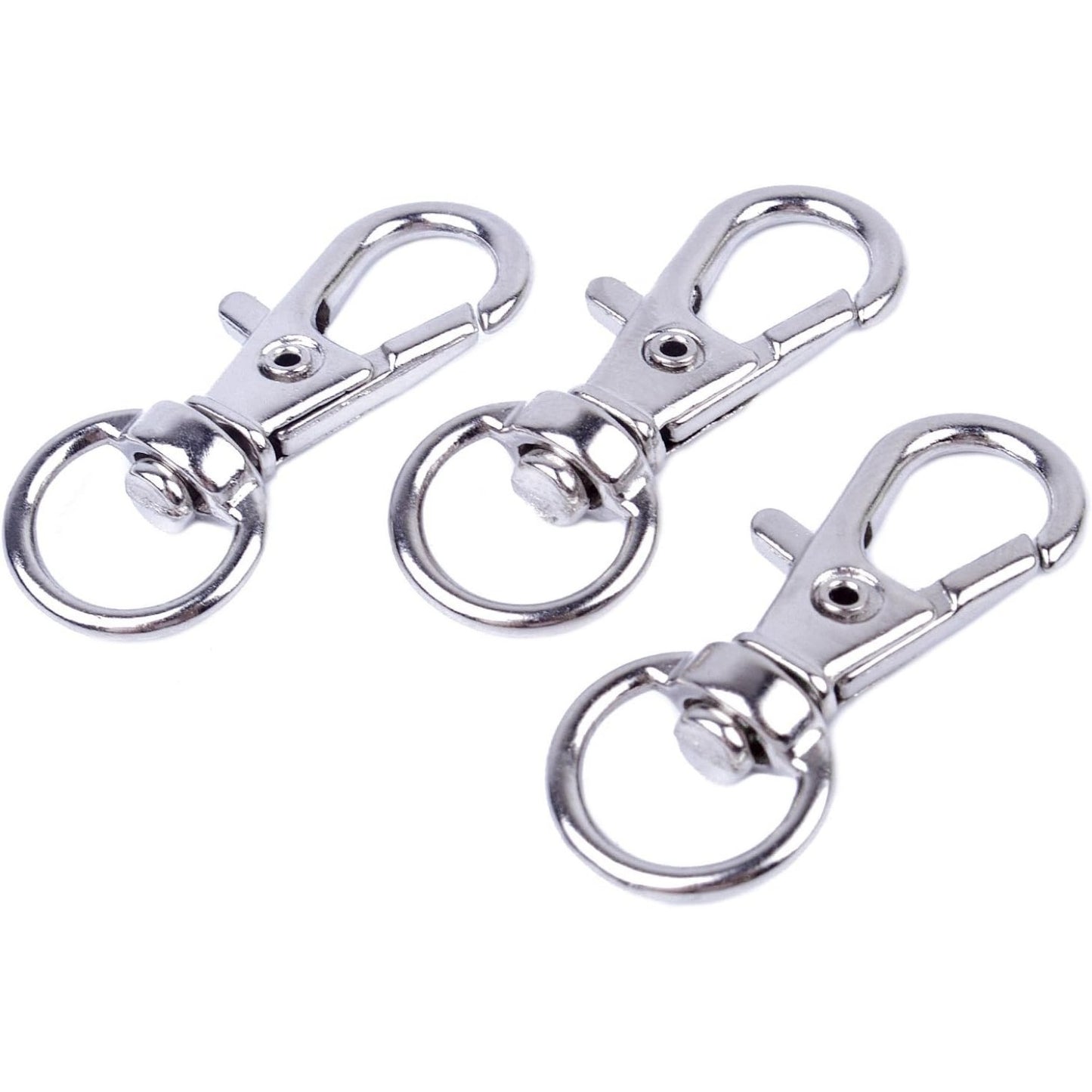 50 Pieces Metal Swivel Clasps Lanyard Snap Hook Lobster Claw Clasp and Key Rings Keychain with 11mm Screw Eye Pins
