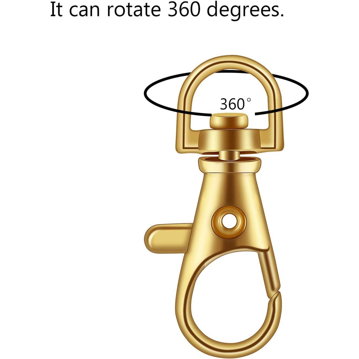 50 Pieces Metal Swivel Clasps Lanyard Snap Hook Lobster Claw Clasp and Key Rings Keychain with 11mm Screw Eye Pins