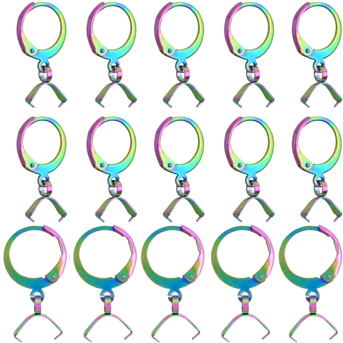 20pcs Stainless Steel Round Earring Hooks Hypoallergenic Leverback Ear Wires Hooks with Pinch Bail Clasps Earring Components for DIY Dangle Jewelry Making Supplies, 5 Colors