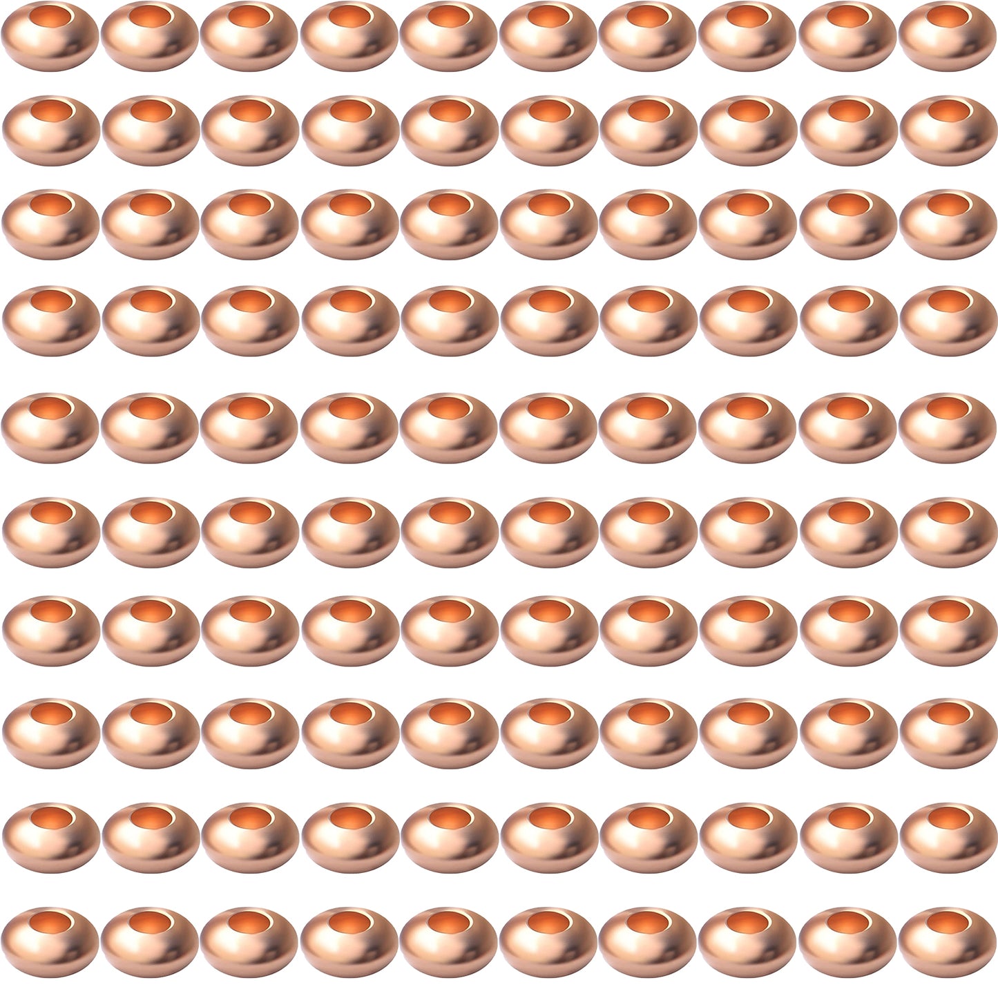 100pcs Round Spacers Beads Brass Rondelle Spacer Bead Loose Bead Spacers Charm Beads for DIY Jewelry Bracelet Necklace Crafts Making Accessory,Gold and Silver