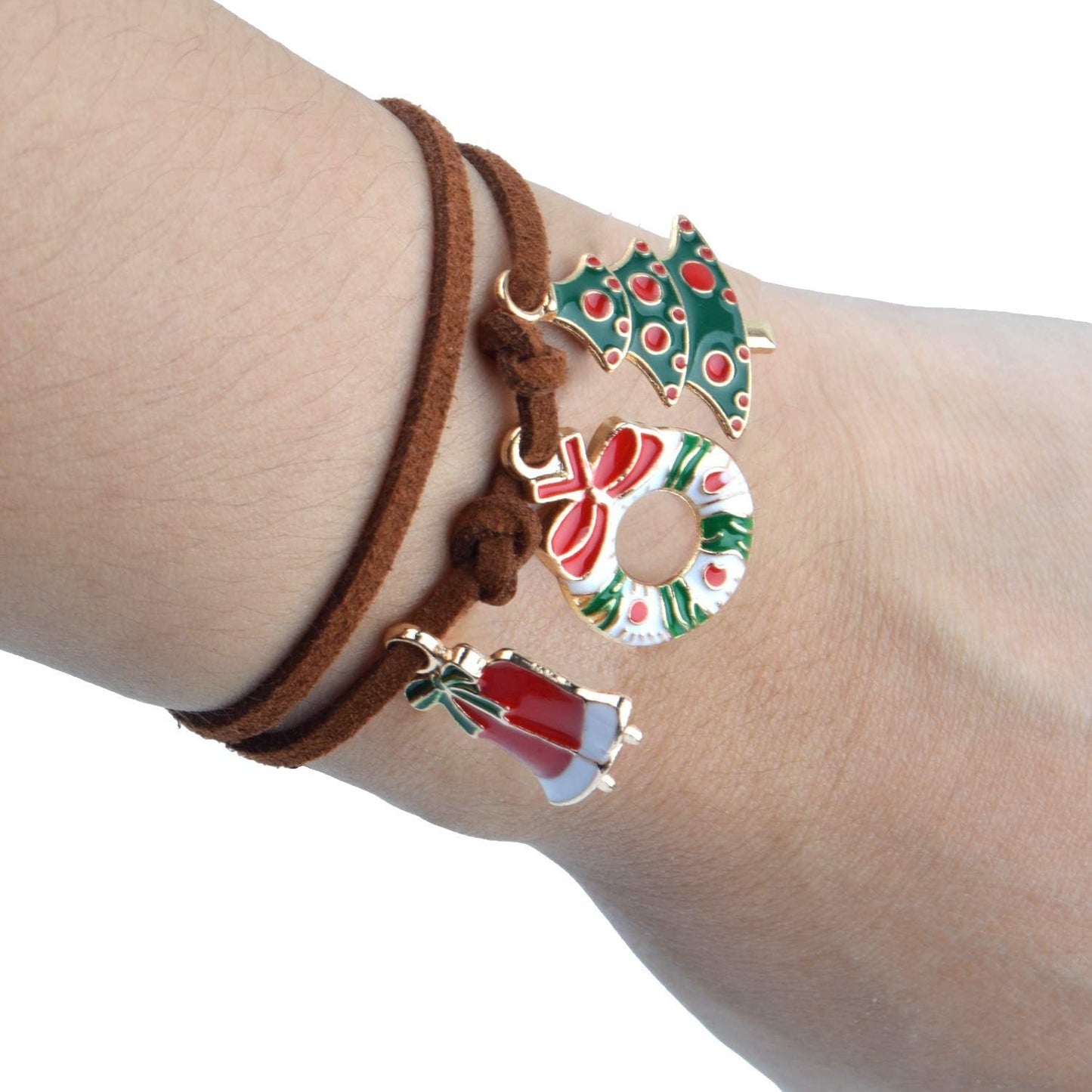 Christmas Charms Collection, 30 Pieces Gold Plated Enamel Christmas Tree Santa Claus Snowflake Socks Charm Metal Pendant for DIY Jewelry Making Necklace Bracelet Earring