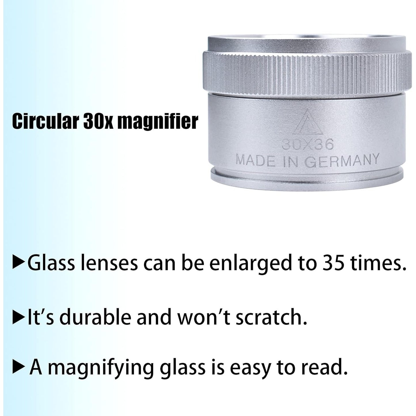 30X Magnifying Glass Portable Pocket Reading Magnifier Alloy Optics Loupes Mini Desk Magnifier Loop Microscope Lens for Jeweler Coins Maps Antiques Magazines Electronics