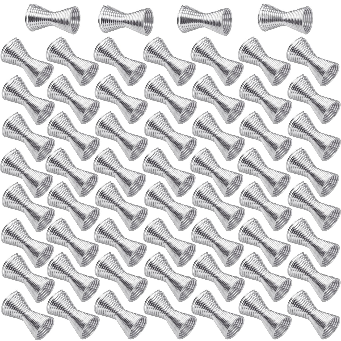 60pcs Double Side Large Artistic Spring Beads Caps Alloy Spacer Beads Caps Jewelry Bead Connectors Accessories for DIY Bracelet Necklace Crafts Jewelry Making, Golden and Silver