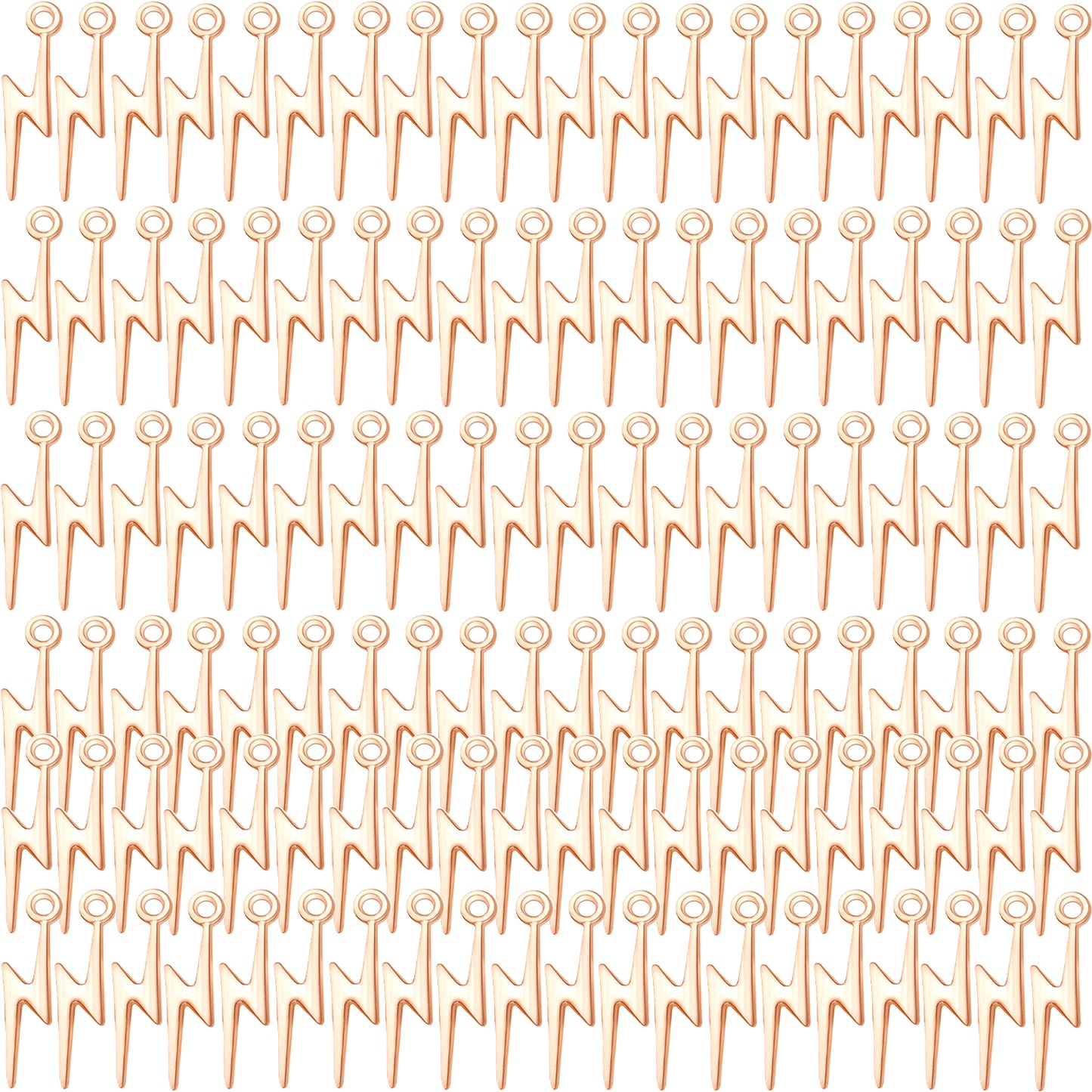 120pcs 6 Colors Lightning Bolt Pendant Charms Alloy Flash Thunder Shape Pendants Dangle Lightning Charms Jewelry Making Accessories for DIY Craft Bracelet Necklace Earrings