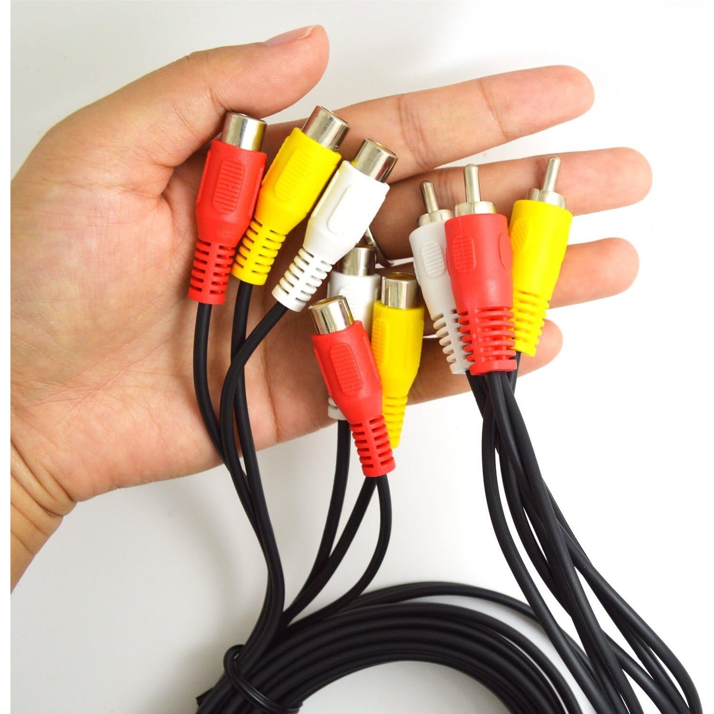 BronaGrand 3 RCA Male Jack to 6 RCA Female Plug Splitter Audio Video Av Adapter Cable (6FT)
