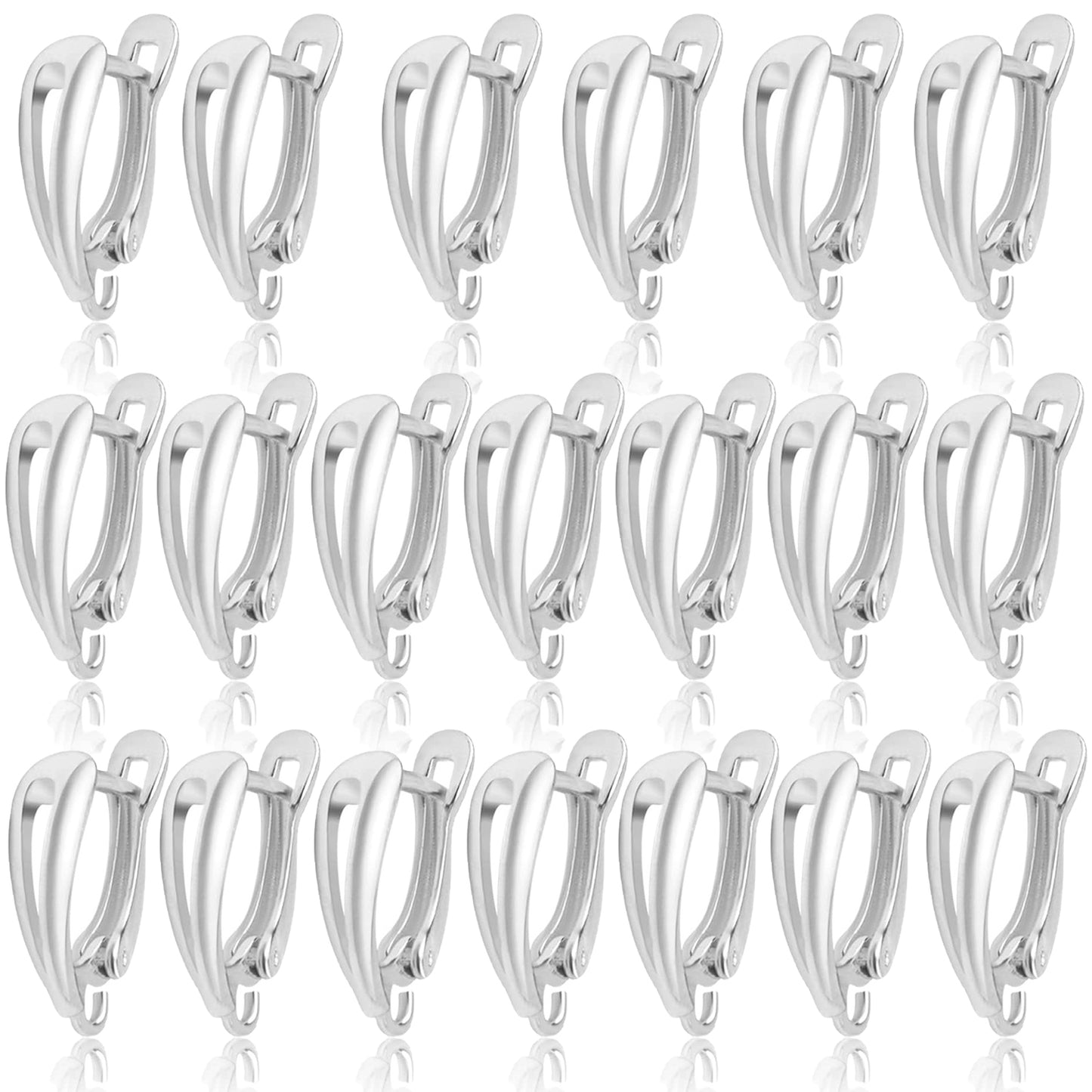 20pcs Brass French Earring Hooks Rectangle Round Shape Hypoallergenic Leverback Earrings Hooks Ear Wire with Open Loop Dangle Earrings for DIY Jewelry Making Supplies, 5 Colors