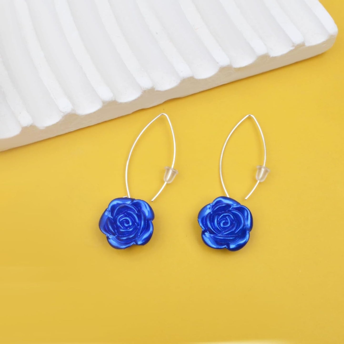 1 Pair of V-Shaped Earring Hooks S925 Sterling Silver Long Ear Wire Hook Dangle Connectors Replacements with Clear Ear Backs for DIY Earrings Crafts Jewelry Making Accessories