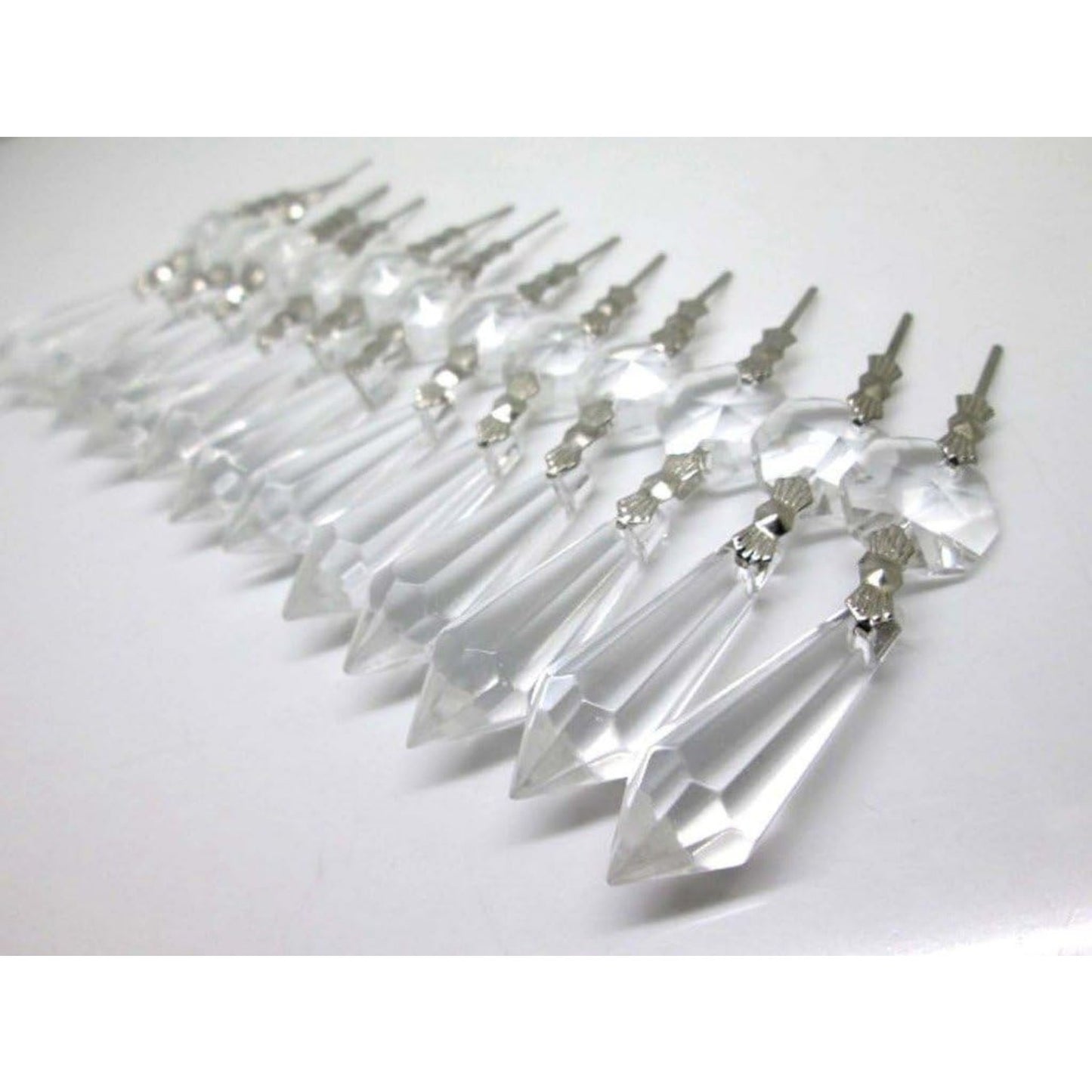 20pcs 38mm Replacement Clear Chandelier Icicle Crystal Prisms Octogan Crystal Bead for Lamp Decoration