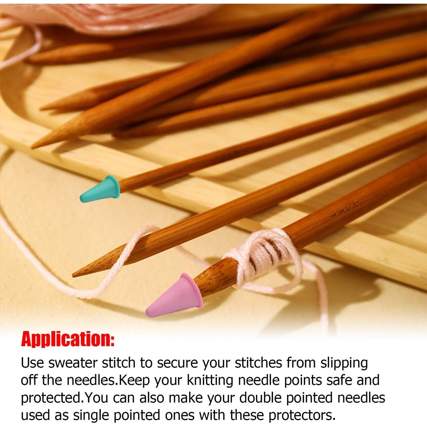 20 Pcs Knit Knitting Needles Point Protectors/Stoppers 2 Sizes for Knitting Craft(Needles Point Protectors)