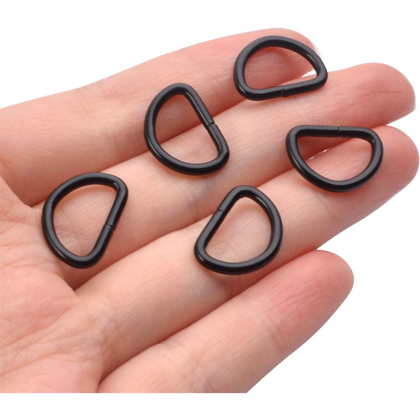 100 Pieces 1/2inch Metal Non Welded Black D Ring Buckles D-Ring Loop for Handbag Purse Clothes DIY Accessories