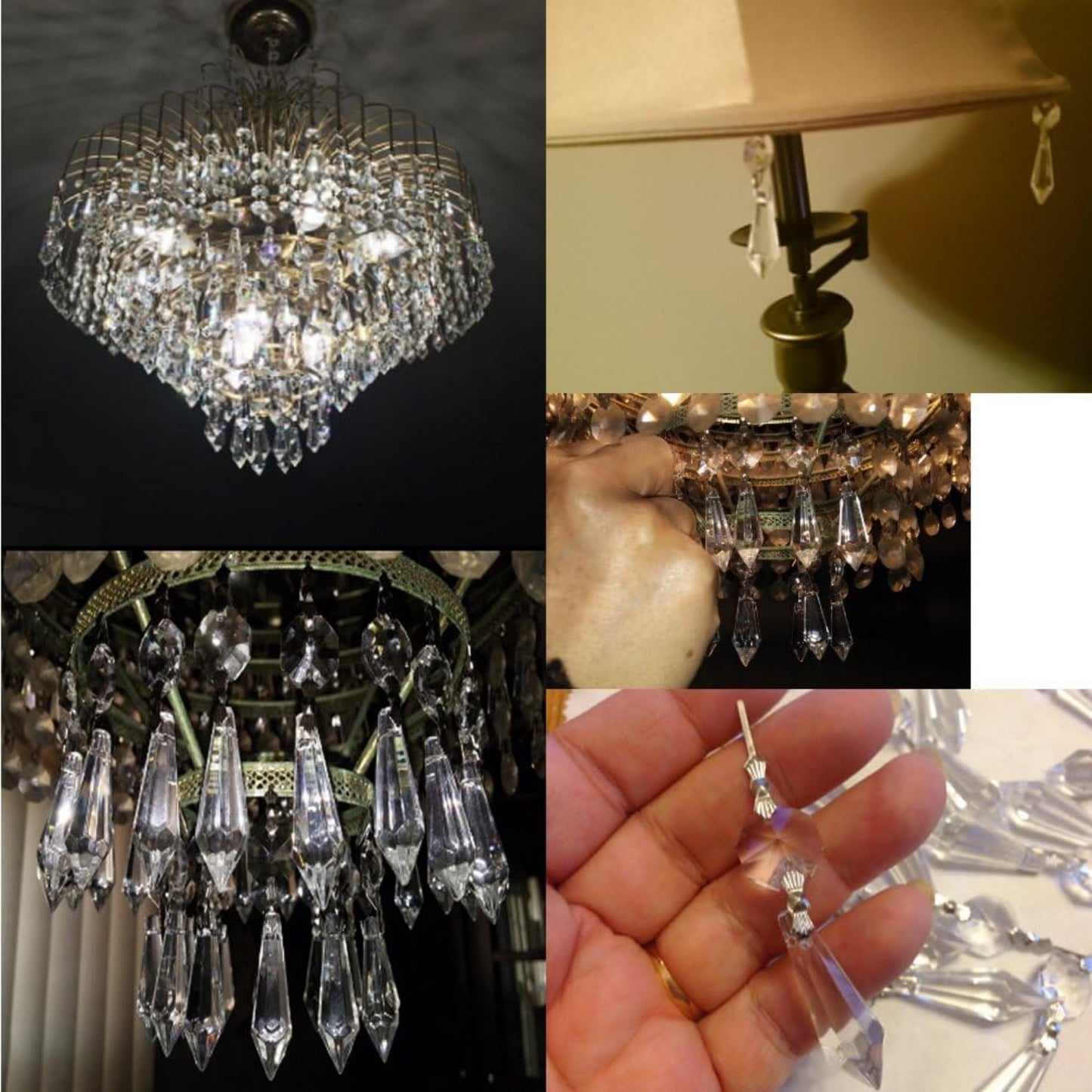 20pcs 38mm Replacement Clear Chandelier Icicle Crystal Prisms Octogan Crystal Bead for Lamp Decoration