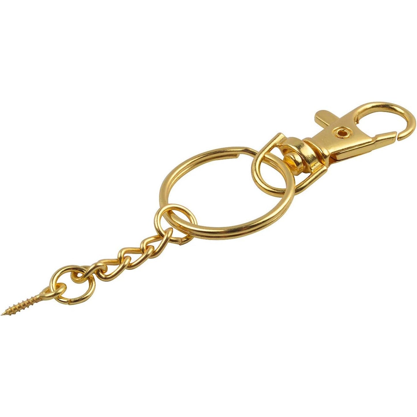 50 Pieces Metal Swivel Clasps Lanyard Snap Hook Lobster Claw Clasp and Key Rings Keychain with 11mm Screw Eye Pins