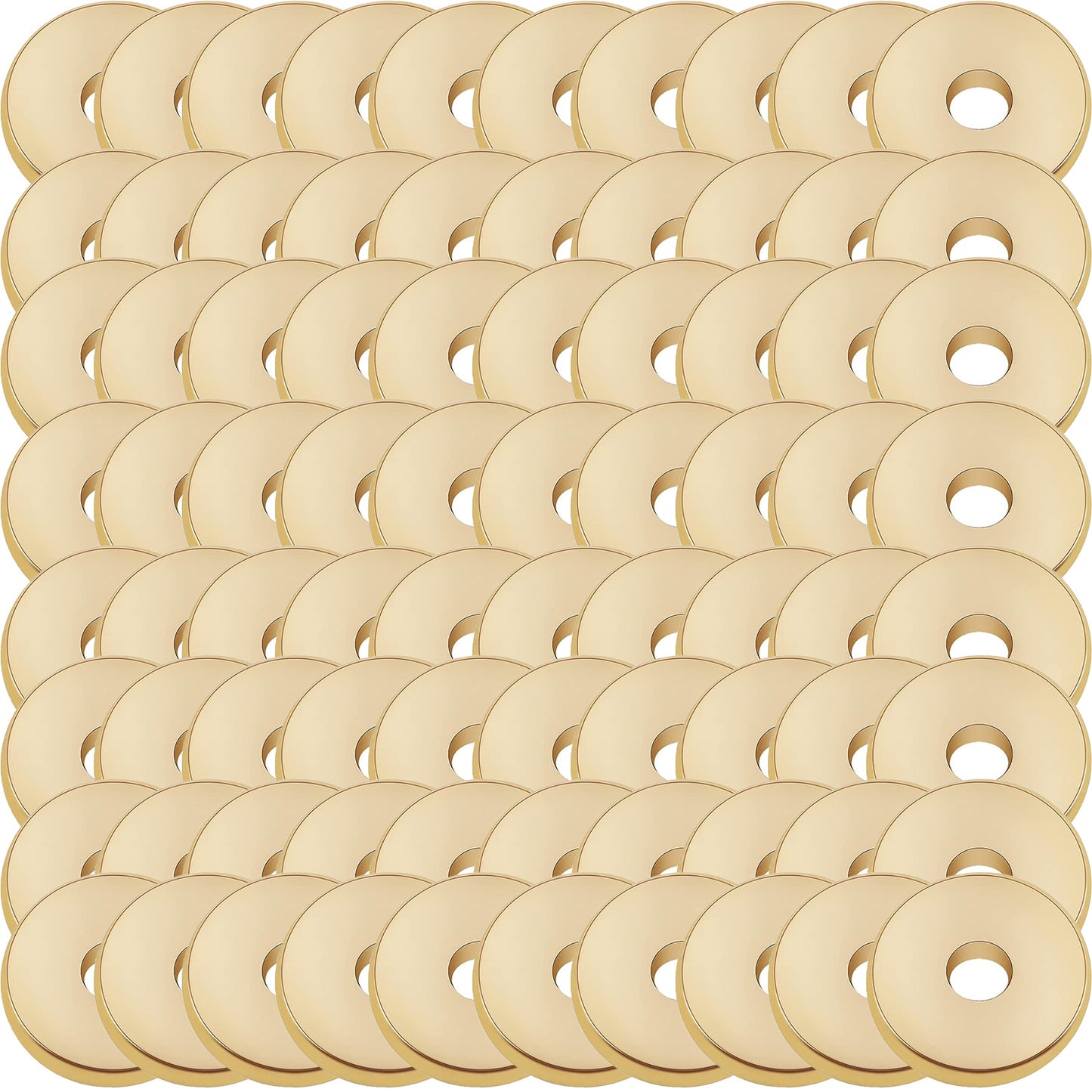 80pcs Brass Flat Round Spacer Beads Hypoallergenic Tiny Disc Loose Charm Beads Accessories for DIY Bracelet Necklace Jewelry Making Supplies, 4mm/5mm/6mm/8mm