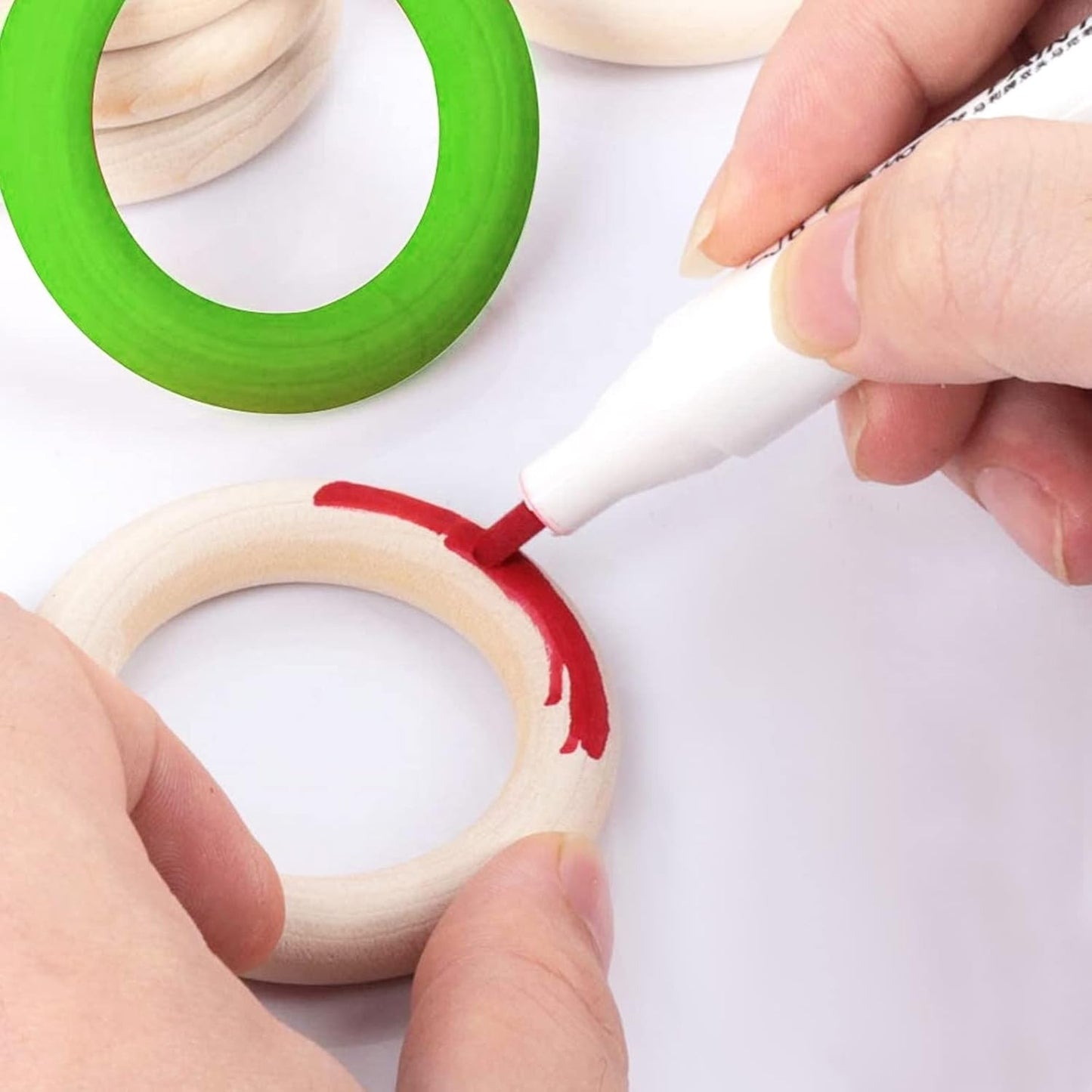 BronaGrand 20 Pieces Wooden Rings Natural Unfinished Solid Wood Rings Smooth Wooden Circles for DIY Craft Pendant Connectors Jewelry Making(55mm)