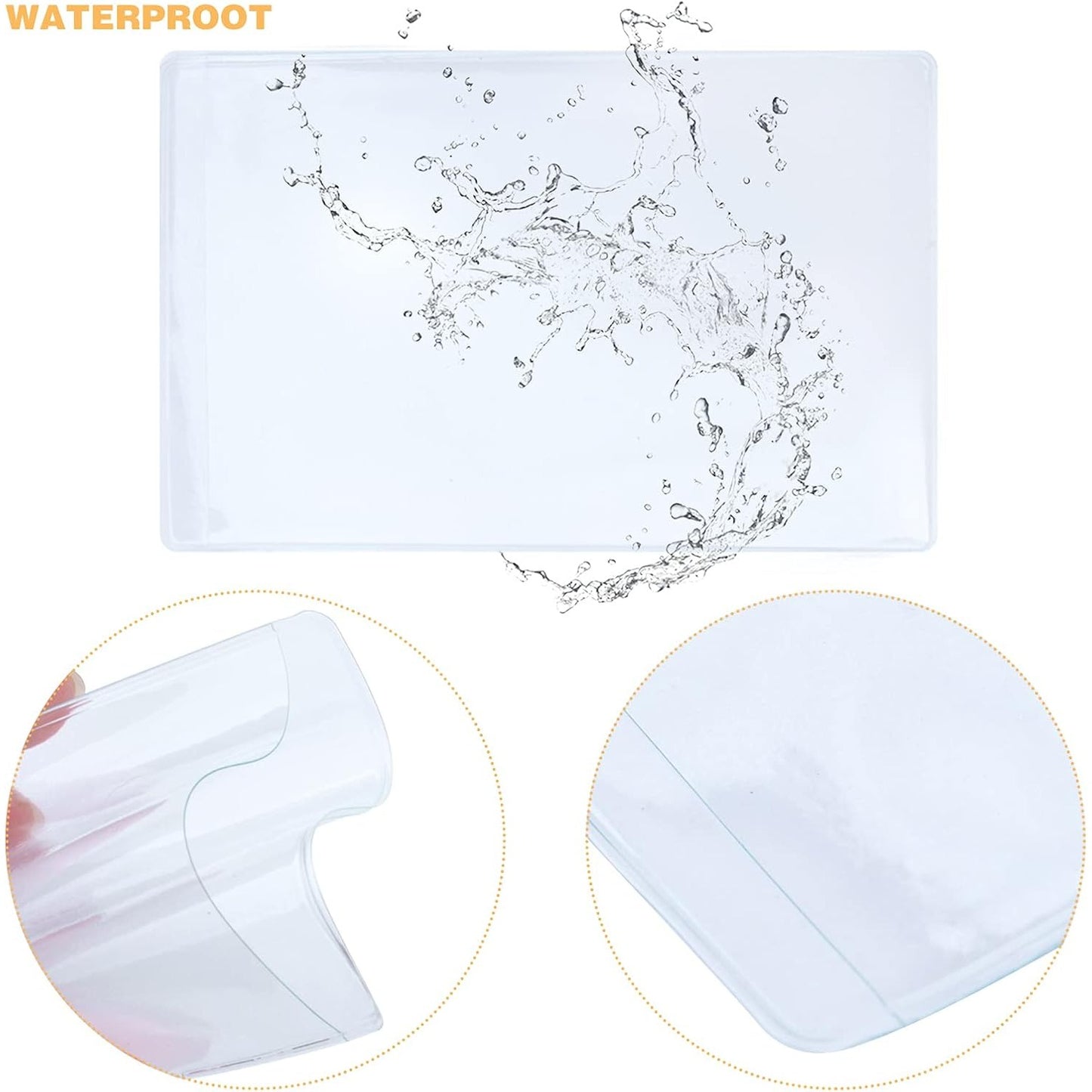 100pcs Transparent PVC Vertical ID Credit Card Sleeves Waterproof Clear New Medicare Card Holder Protector Sleeves for Social Security Insurance Business Bank Debit Cards