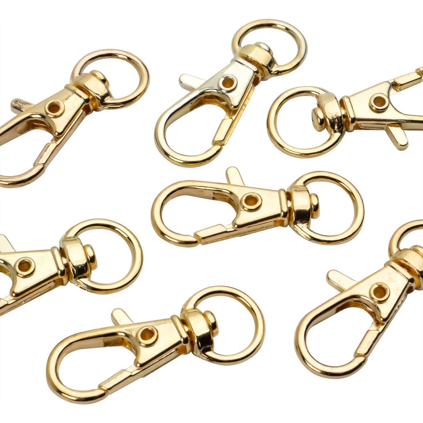 50 pcs Swivel Clasps Lanyard Snap Hook,Metal Swivel Lanyard Snap Hook Lobster Claw Clasp(Gold)