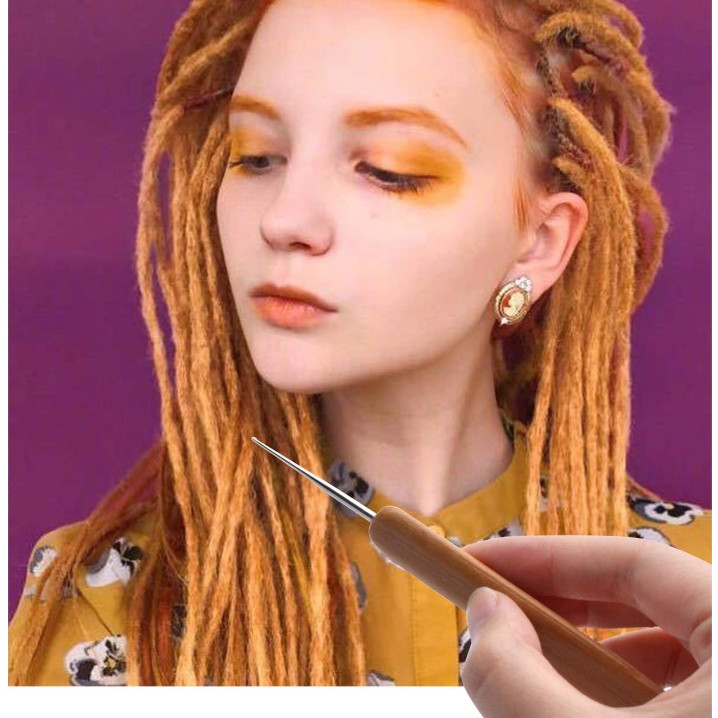 Dreadlocks Tool,2pcs Dreadlocks Crochet Hook and 2pcs Interlocking Tools Easyloc Hair Tool for Dreadlocks, Interlocks Sisterlocks Braid Craft