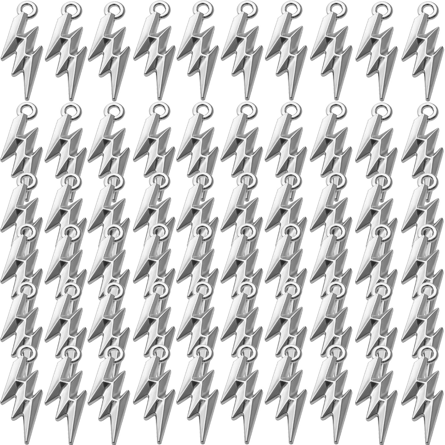 60pcs Flash Shape Charms Lightning Bolt Pendants Alloy Flash Lightning Charm Celestial Charms for Earrings Necklace DIY Jewelry Making Accessory