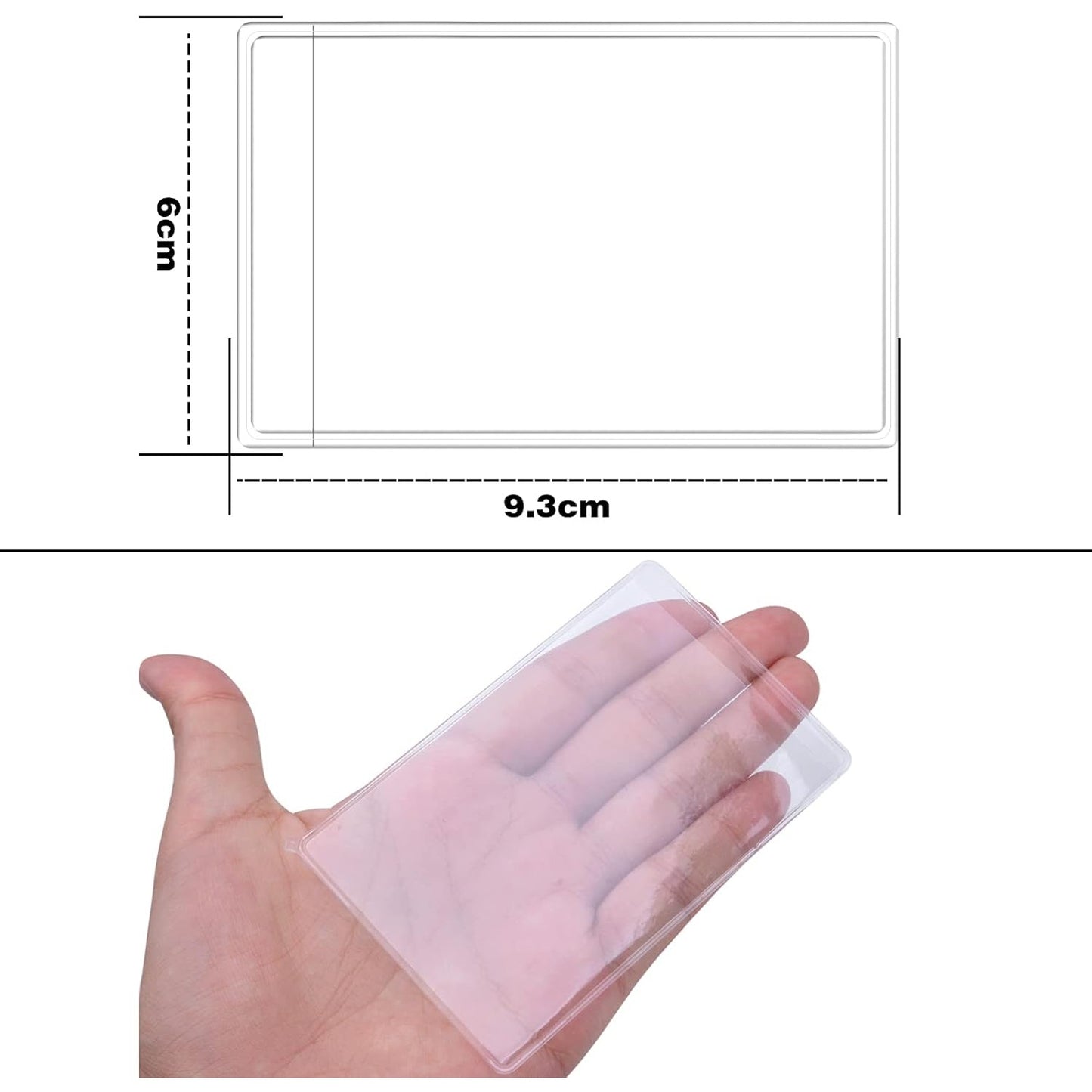 100pcs Transparent PVC Vertical ID Credit Card Sleeves Waterproof Clear New Medicare Card Holder Protector Sleeves for Social Security Insurance Business Bank Debit Cards