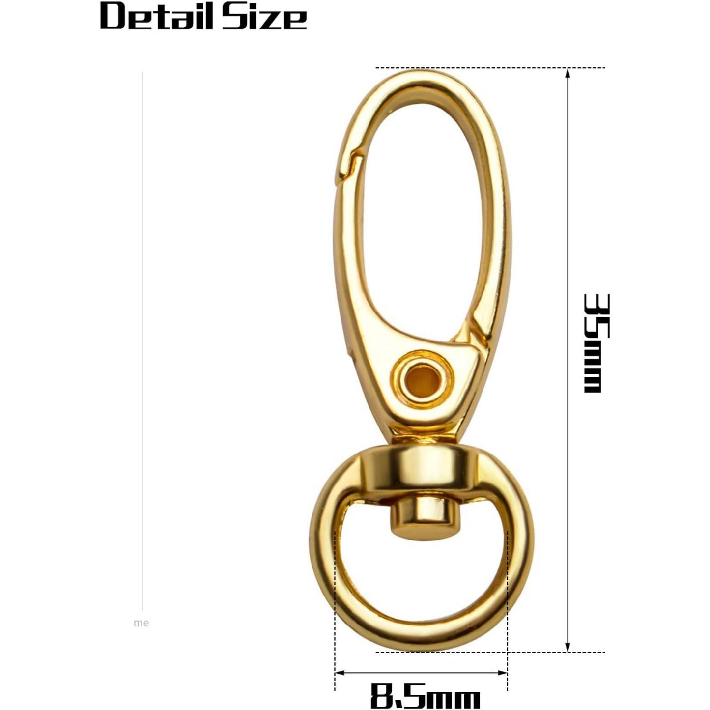 Swivel Clasp Clips,50pcs 35mm Swivel Trigger Clips Metal Keyring Clasps Snap Hooks for Hanging Key Chains Dog Leashes Crafts Decorations,Gold