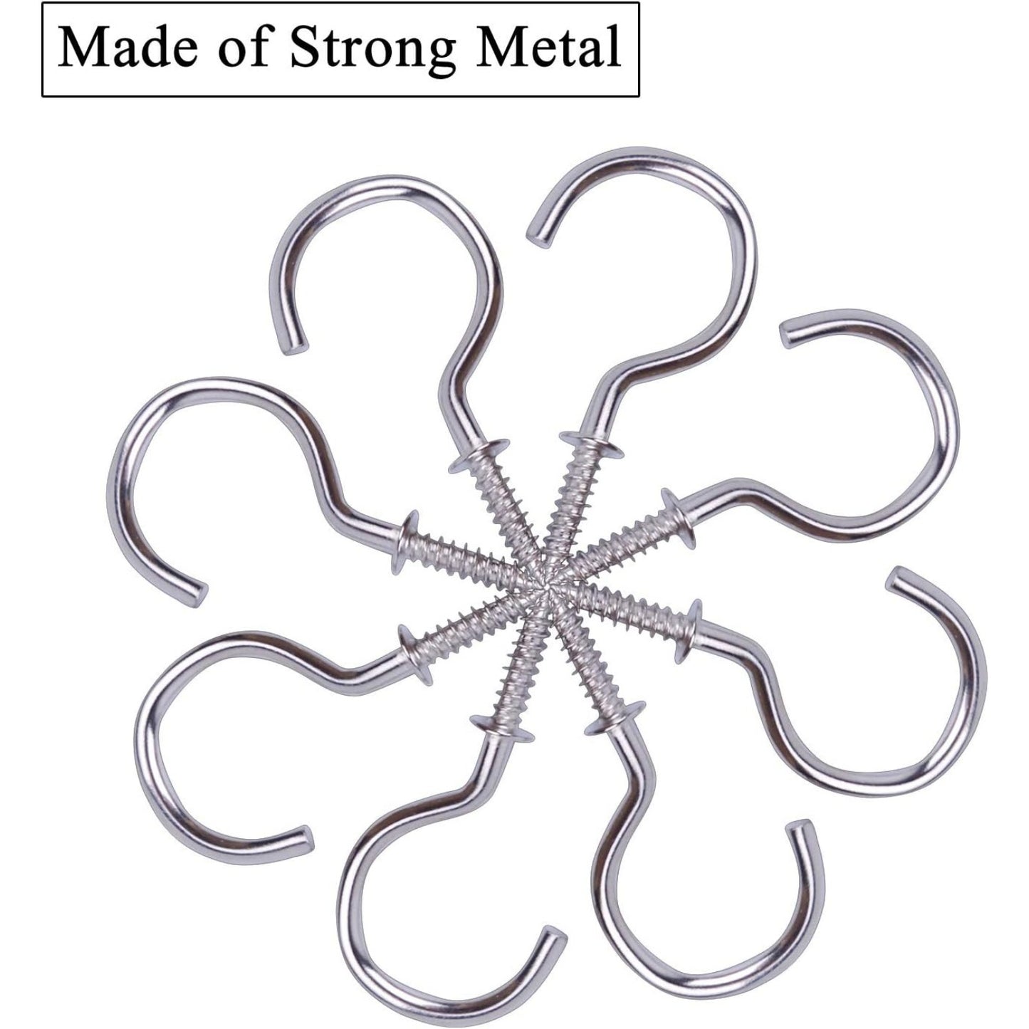 BronaGrand 100pcs Nickel Plated Metal Screw-in Ceiling Hooks Cup Hooks Silver 1inch