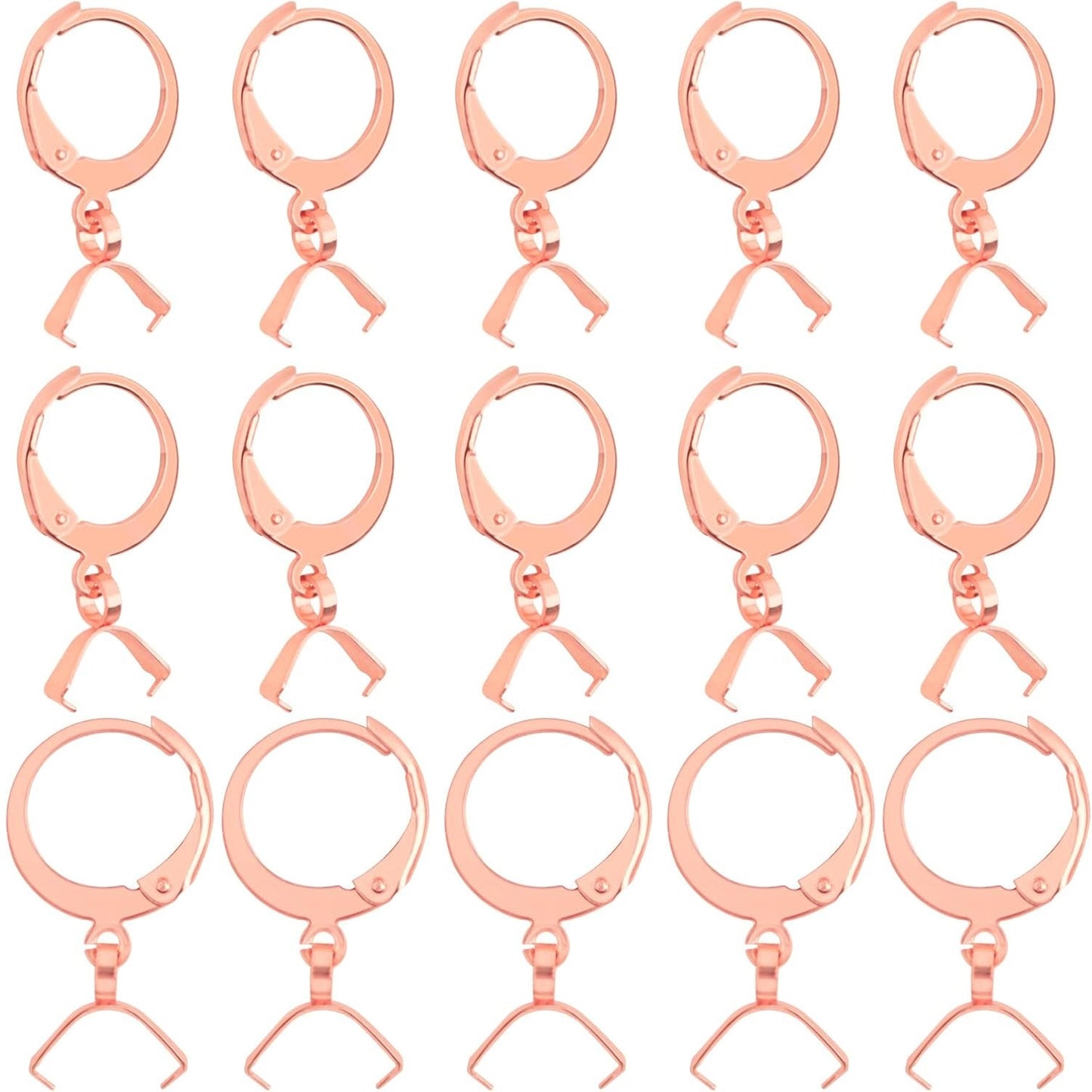 20pcs Stainless Steel Round Earring Hooks Hypoallergenic Leverback Ear Wires Hooks with Pinch Bail Clasps Earring Components for DIY Dangle Jewelry Making Supplies, 5 Colors