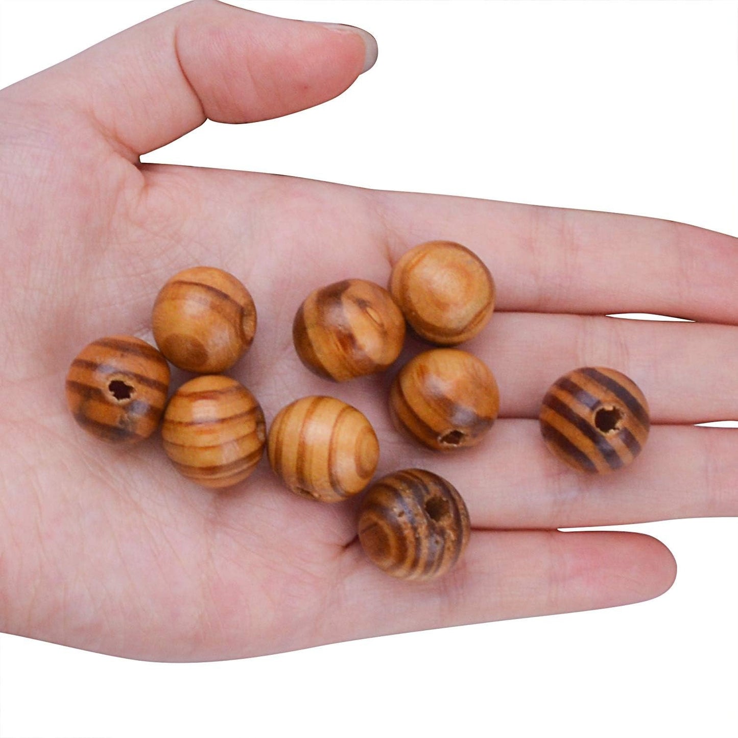 100pcs 16mm Wood Round Bead Natural Wood Spacer Beads Wooden Beads for Jewelry Making DIY