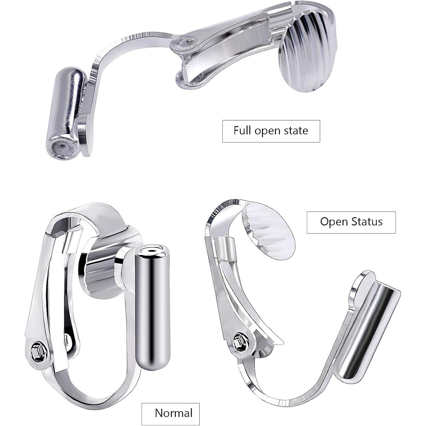 12 Pieces Clip-on Earrings Converter Components for Non-Pierced Ears and 12 Pieces Comfort Earring Pads, Gold and Silver