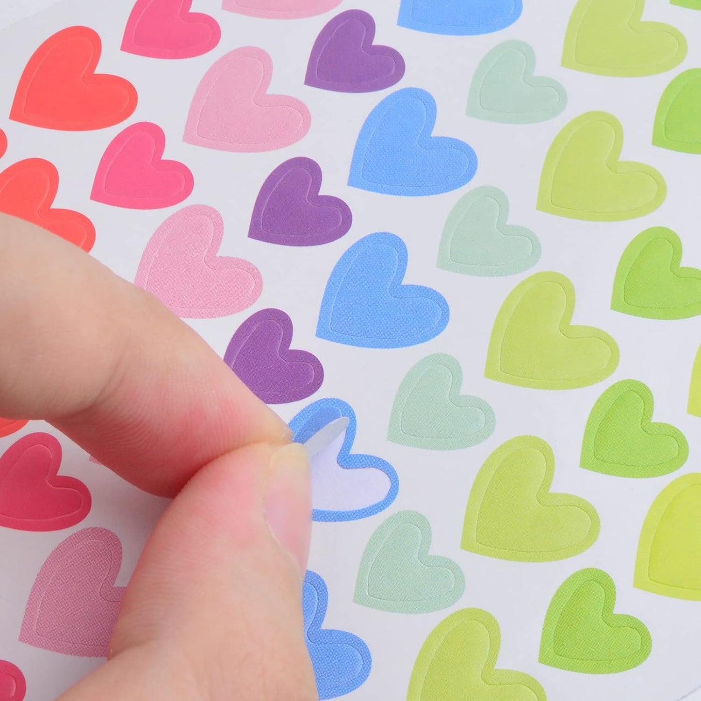 36 Sheets/3024 Pcs Mixed Colors Heart-Shaped Stickers Self Adhesive Heart Permanent Love Labels Kissing Hand Stickers for Scrapbooking Party Invitation Seals Gift Boxes Packaging