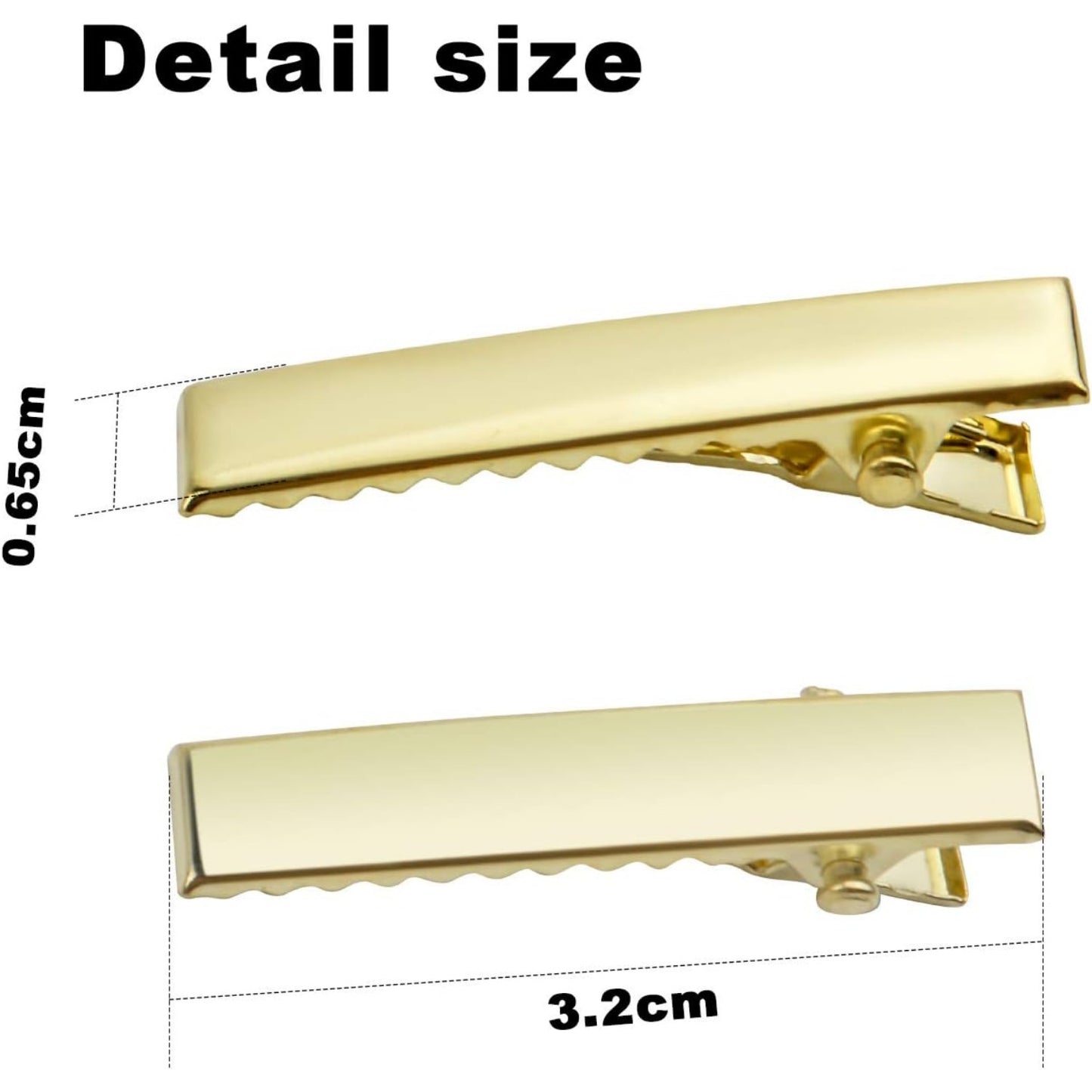 BronaGrand Flat Alligator Clips, 100pcs 3.2cm DIY Single Prong Metal Hair Clips Duckbill Hair Clips Blank Hair Slides for Crafts and Other Hair Accessories