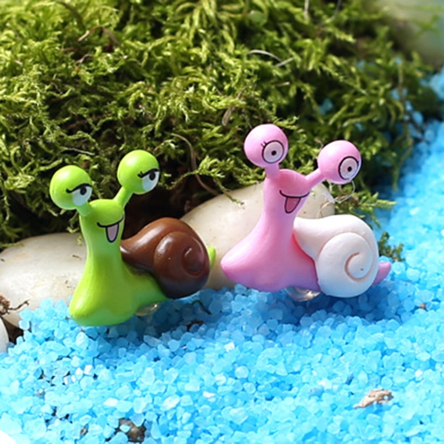 BronaGrand 10pcs Garden Ornament Miniature Snail Figurine Resin Craft Fairy Dollhouse Decor Bonsai Plant Decoration