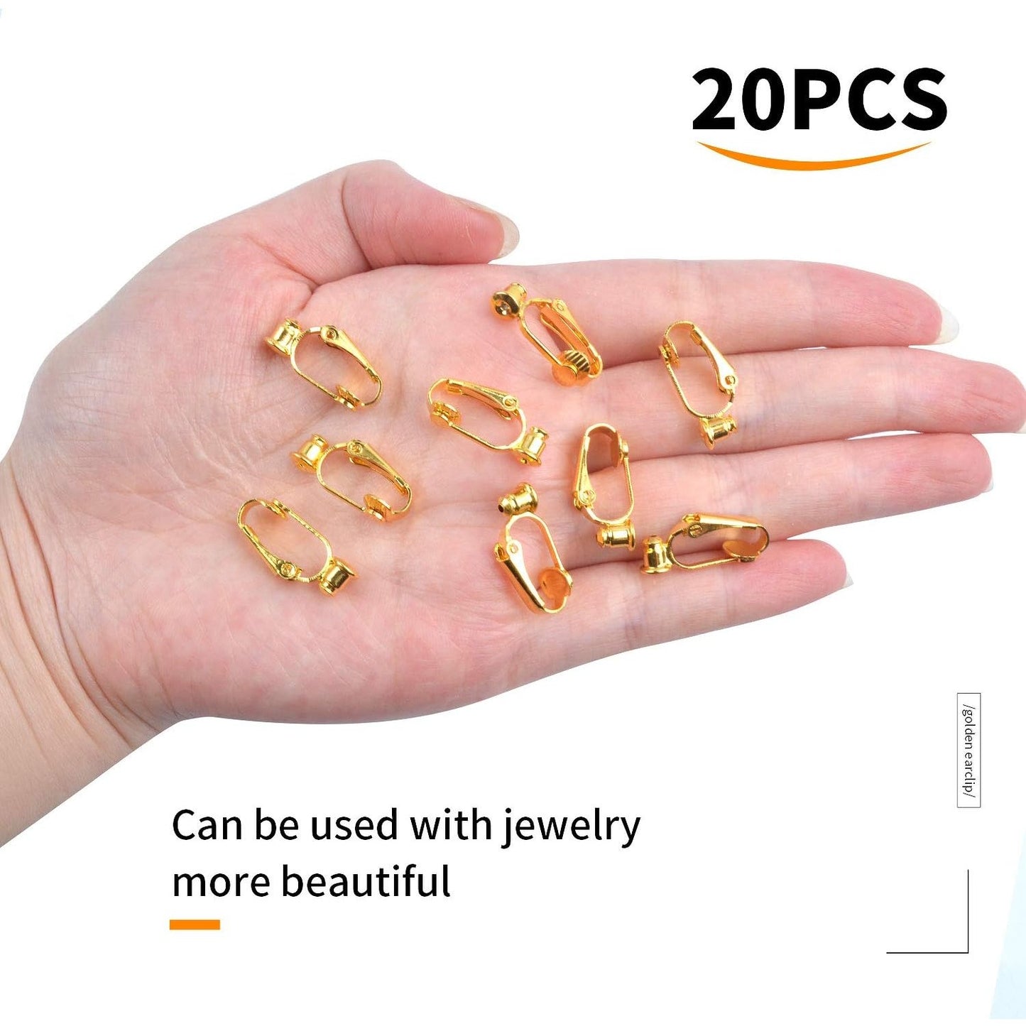 20 Pieces (10 Pairs) Stainless Steel Clip-on Earrings Converter Components with Post for Non-Pierced Ears DIY Earring - Turn Posts Into Clip-Ons