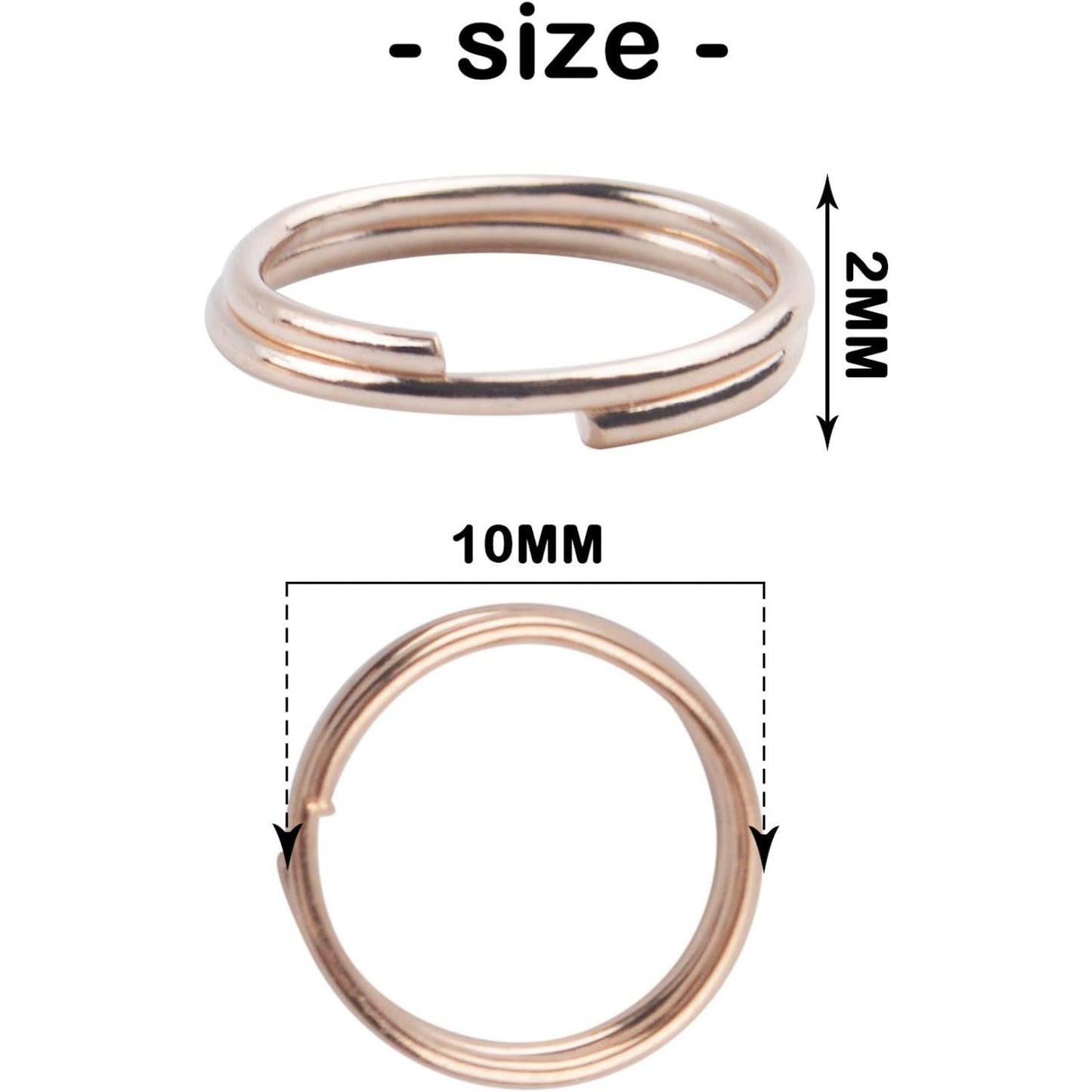 BronaGrand 200 Pieces Small Key Chain Rings Split Ring Key Chains for Keys Organization,10mm Diameter