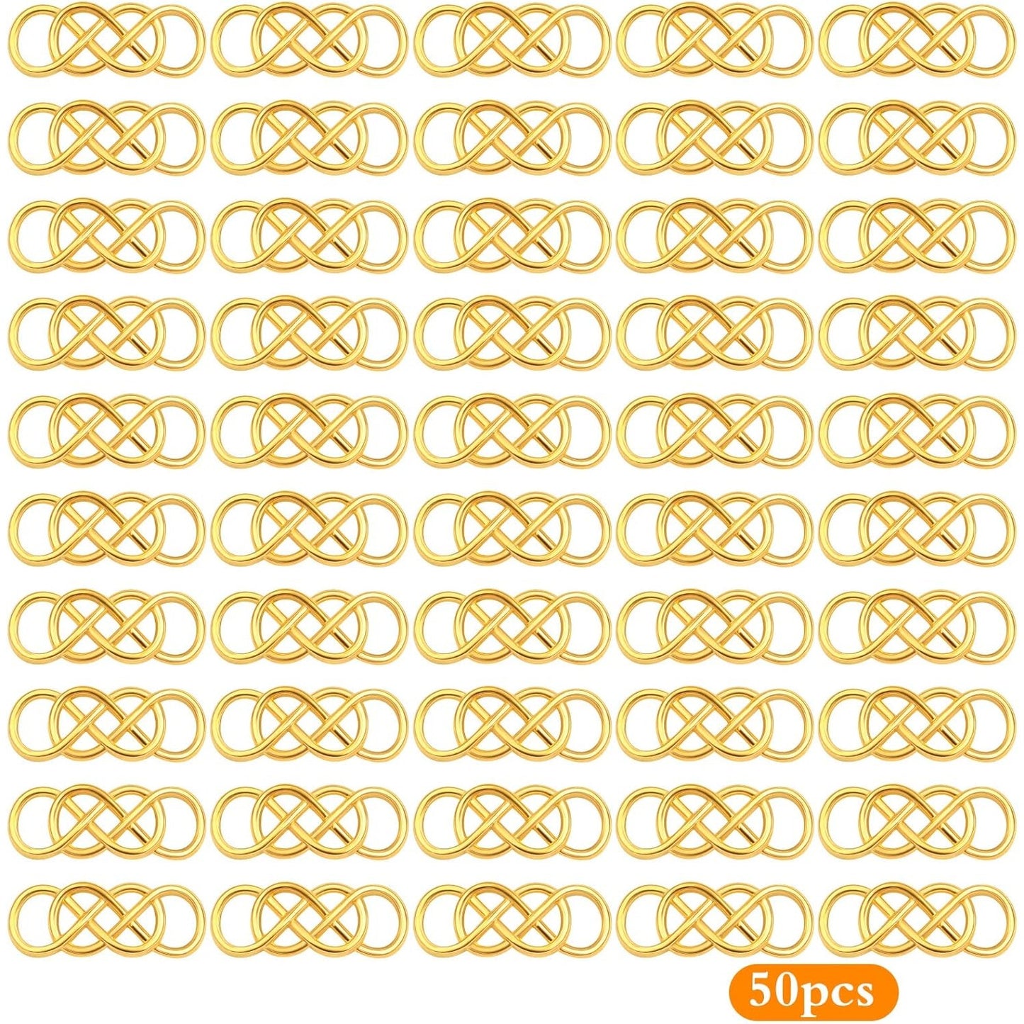 50pcs Double Infinity Symbol Connector Charms Alloy Pendant Charm Connectors for DIY Bracelet Necklace Jewelry Making,32.8mm×12.5mm